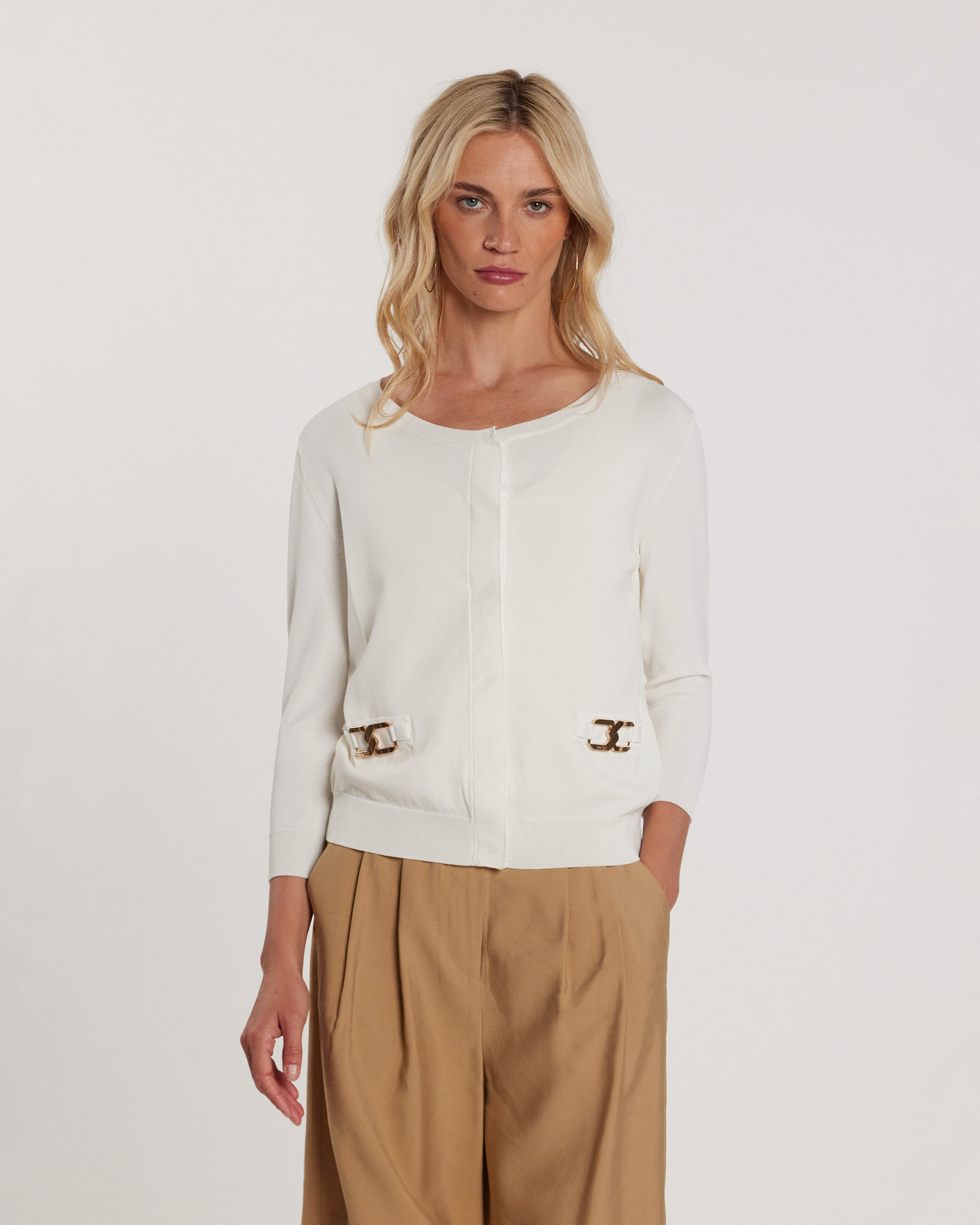 Casaco de malha Relish Basinger Branco