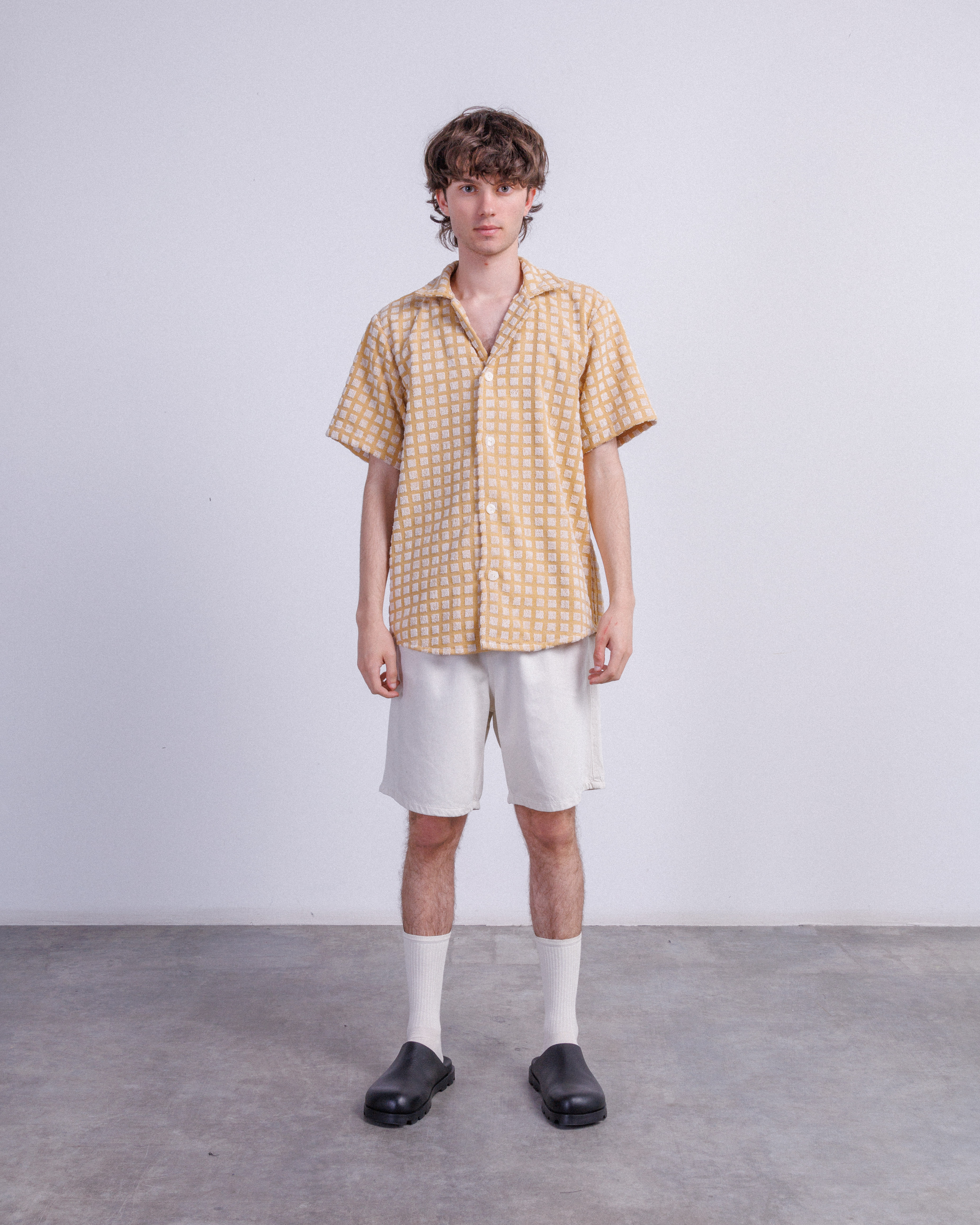 Camisa manga curta OAS Sculpt Box Terry Cuba Amarelo