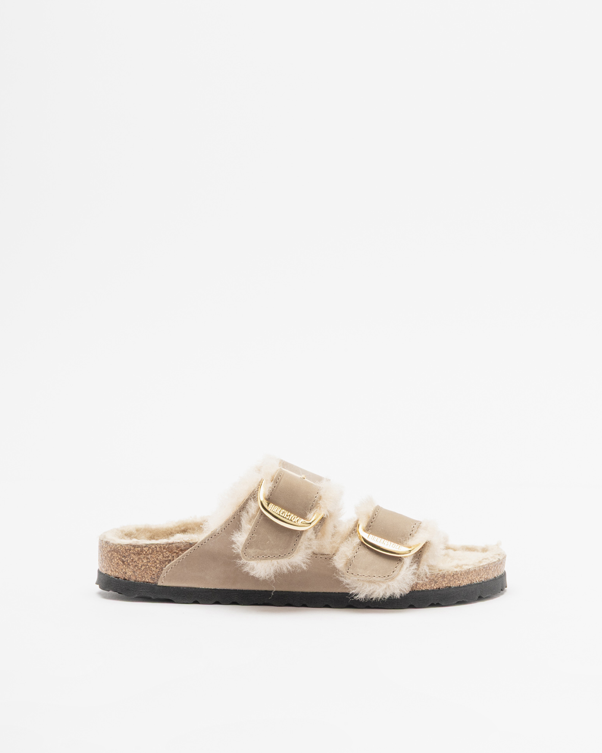 Chinelos Birkenstock Arizona Big Buckle Shearling Castanho