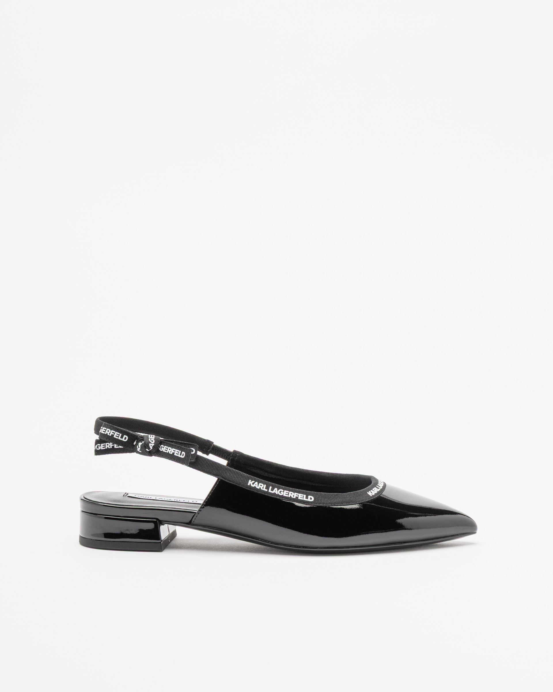Sapato aberto atrás Karl Lagerfeld Kerrie Ribbon Slingback Preto