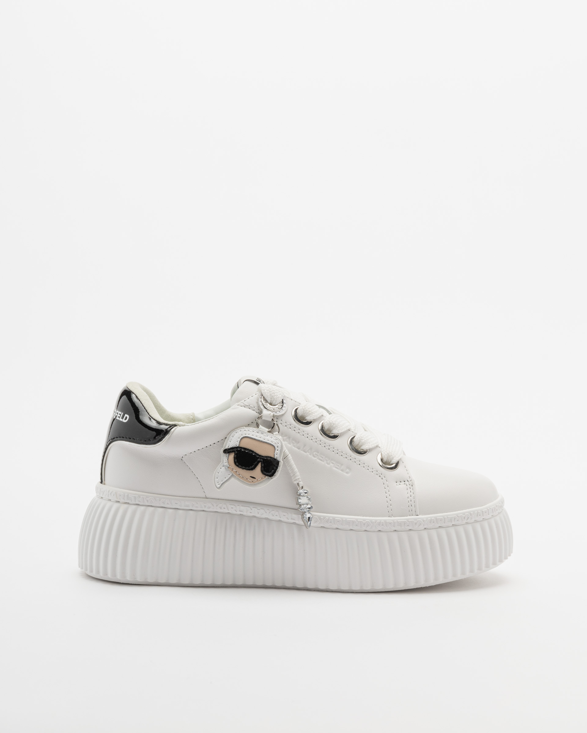 Sapatilhas de plataforma Karl Lagerfeld Kreeper Lo NFT Twin Pendant Lo Branco