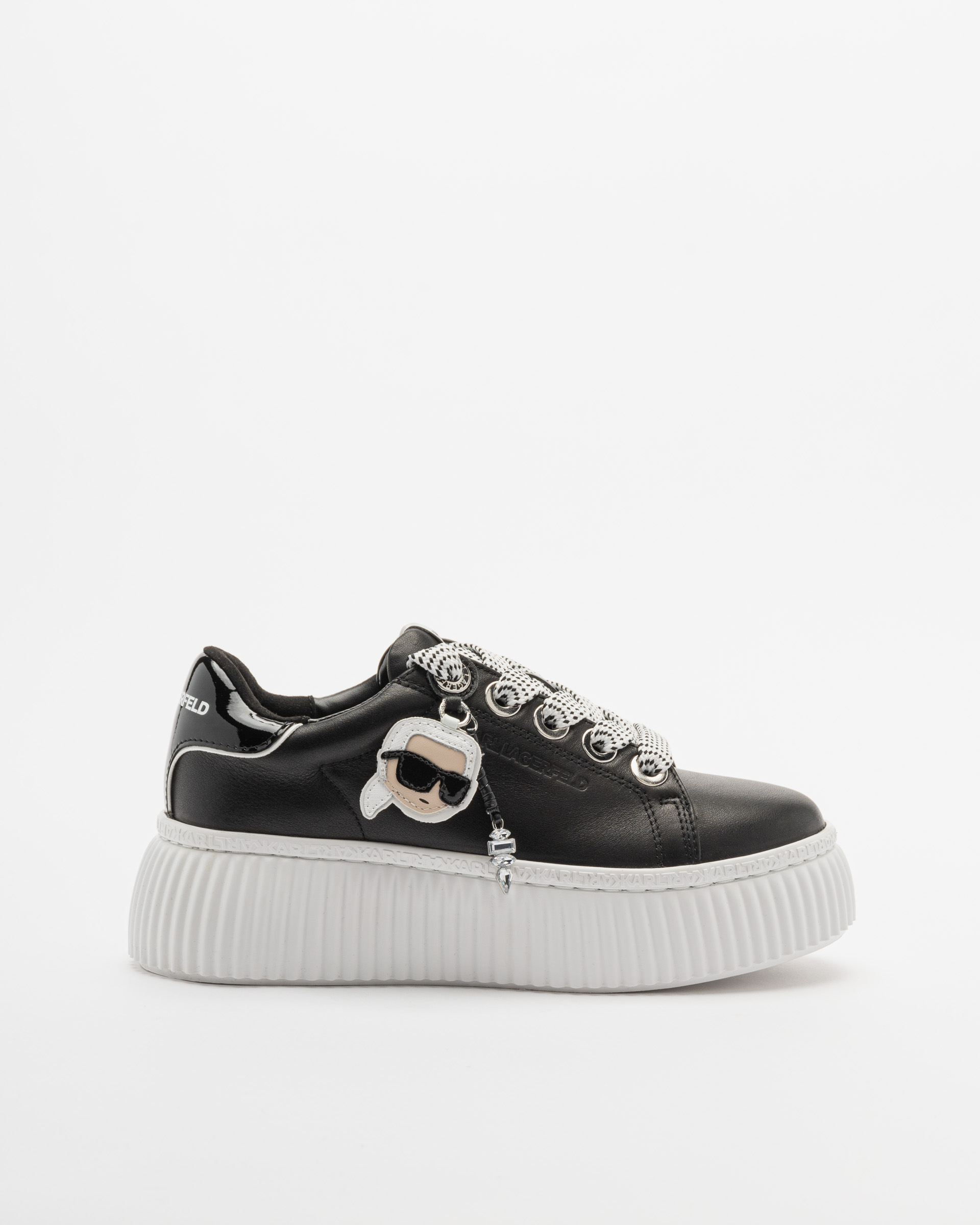 Sapatilhas de plataforma Karl Lagerfeld Kreeper Lo NFT Twin Pendant Lo Preto