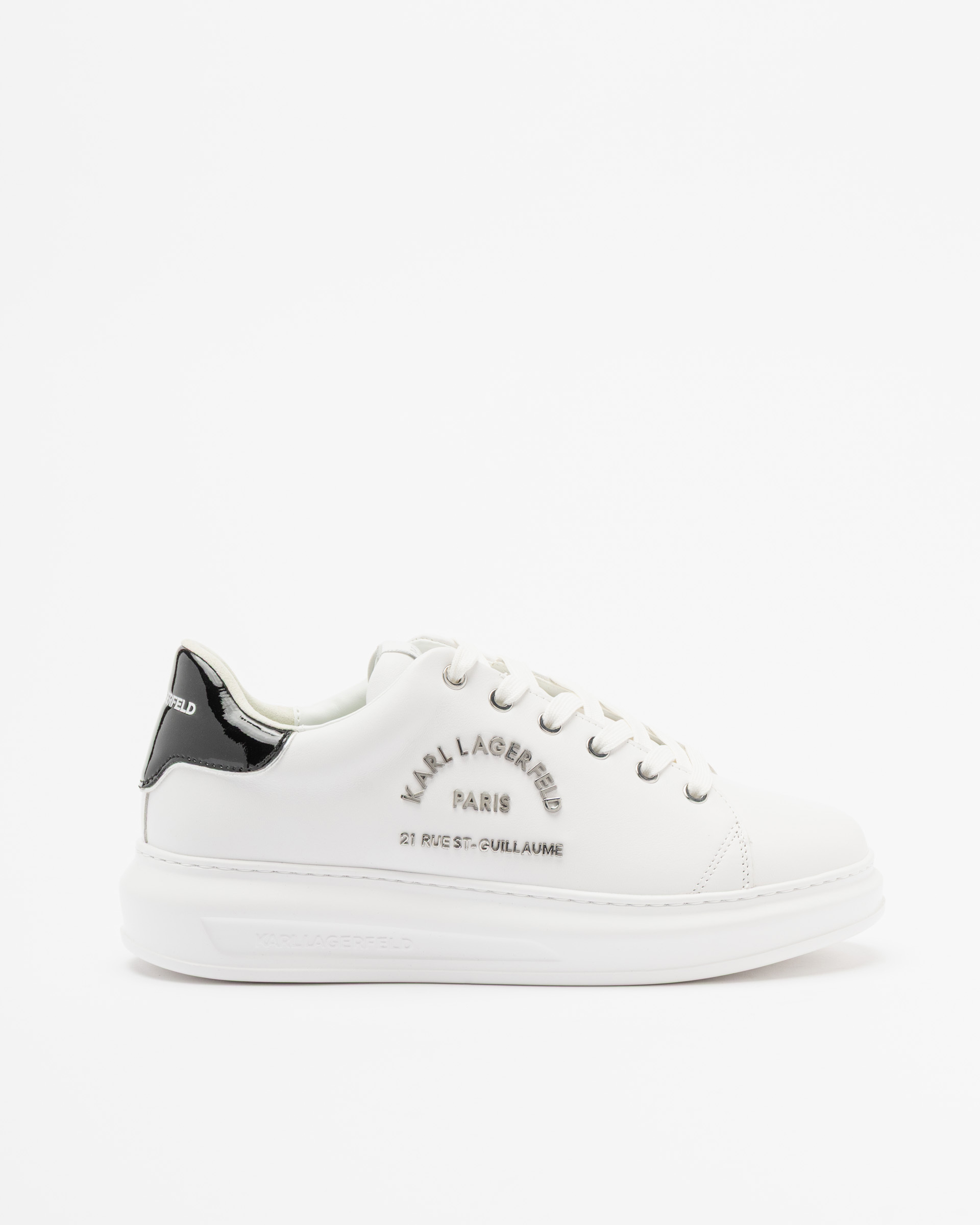 Sapatilhas brancas Karl Lagerfeld Kapri Mens Metal Maison Karl Branco