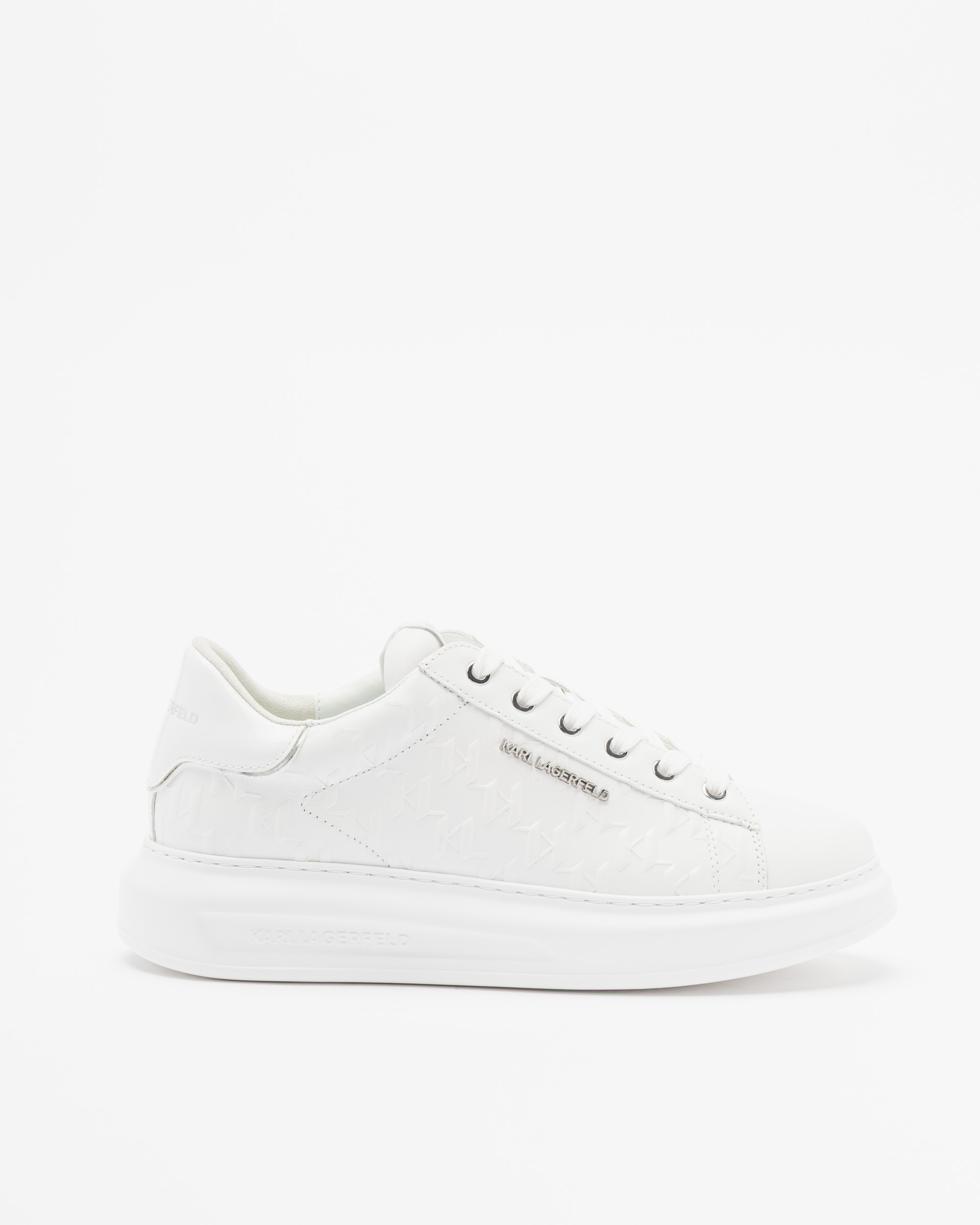 Sapatilhas Karl Lagerfeld Kapri Mens Monogram Emboss Lo Branco