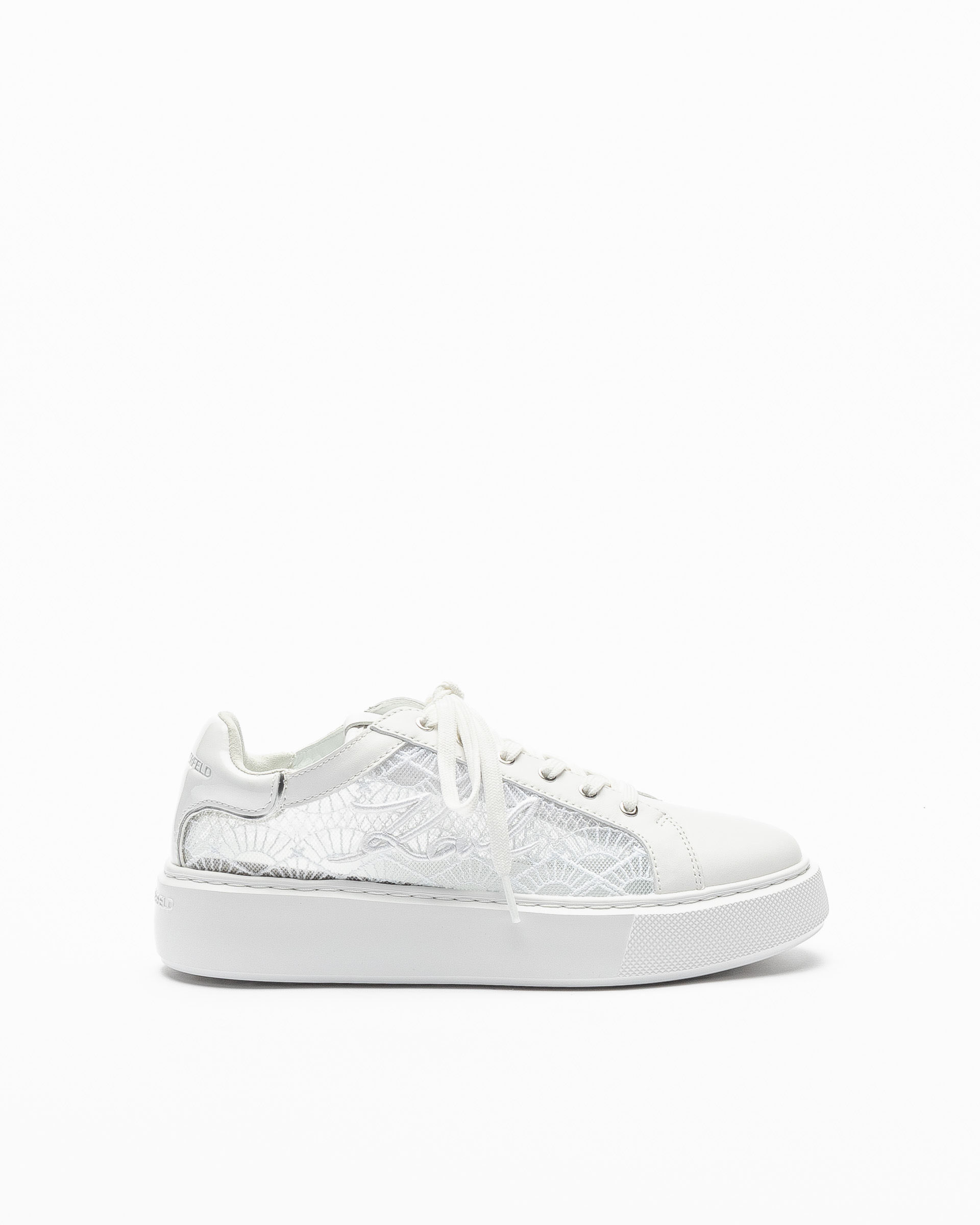Sapatilhas brancas Karl Lagerfeld Maxi Kup Shoji Fan Lace Branco