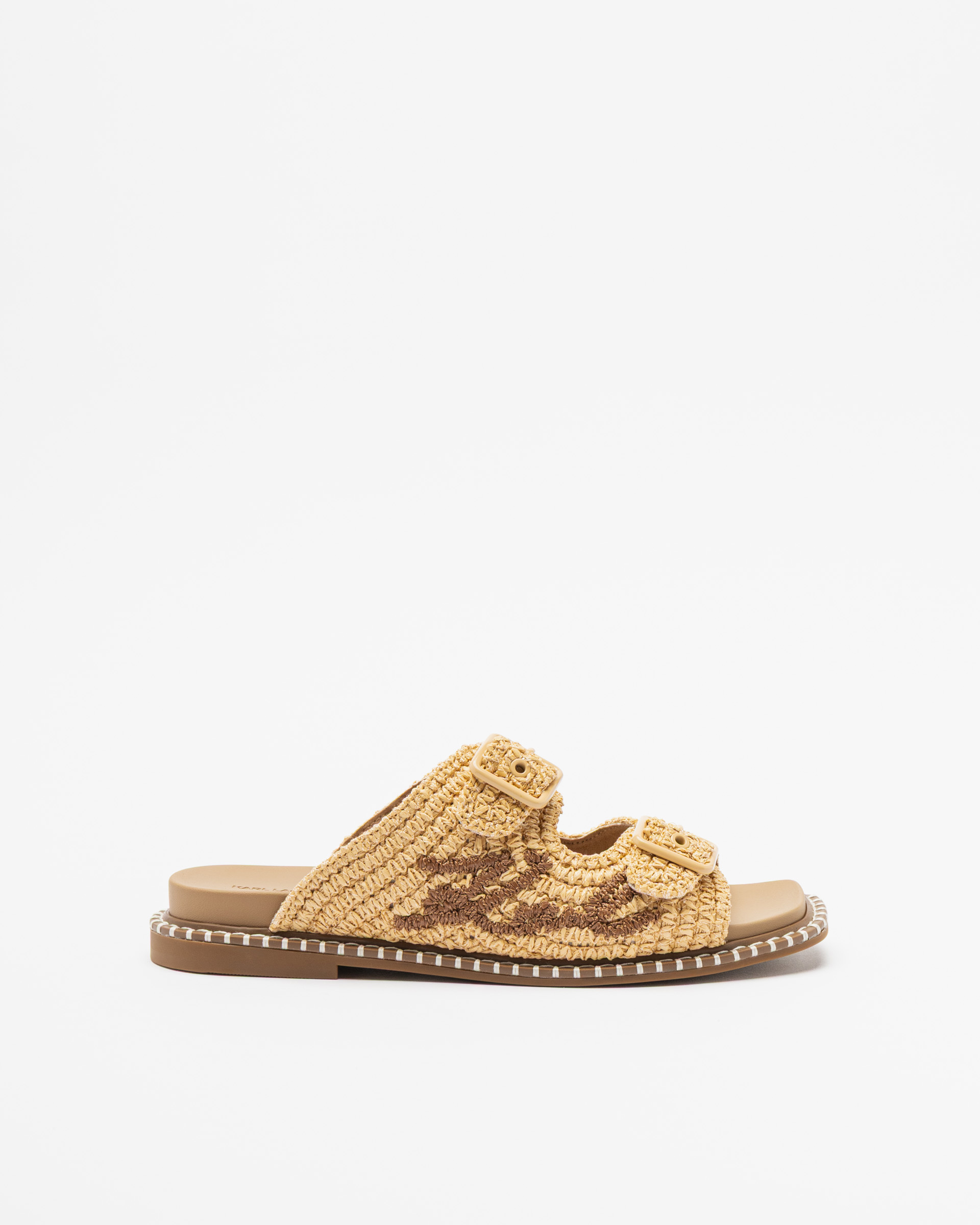 Sandálias rasas Karl Lagerfeld Kleo Double Strap Stitch Bege