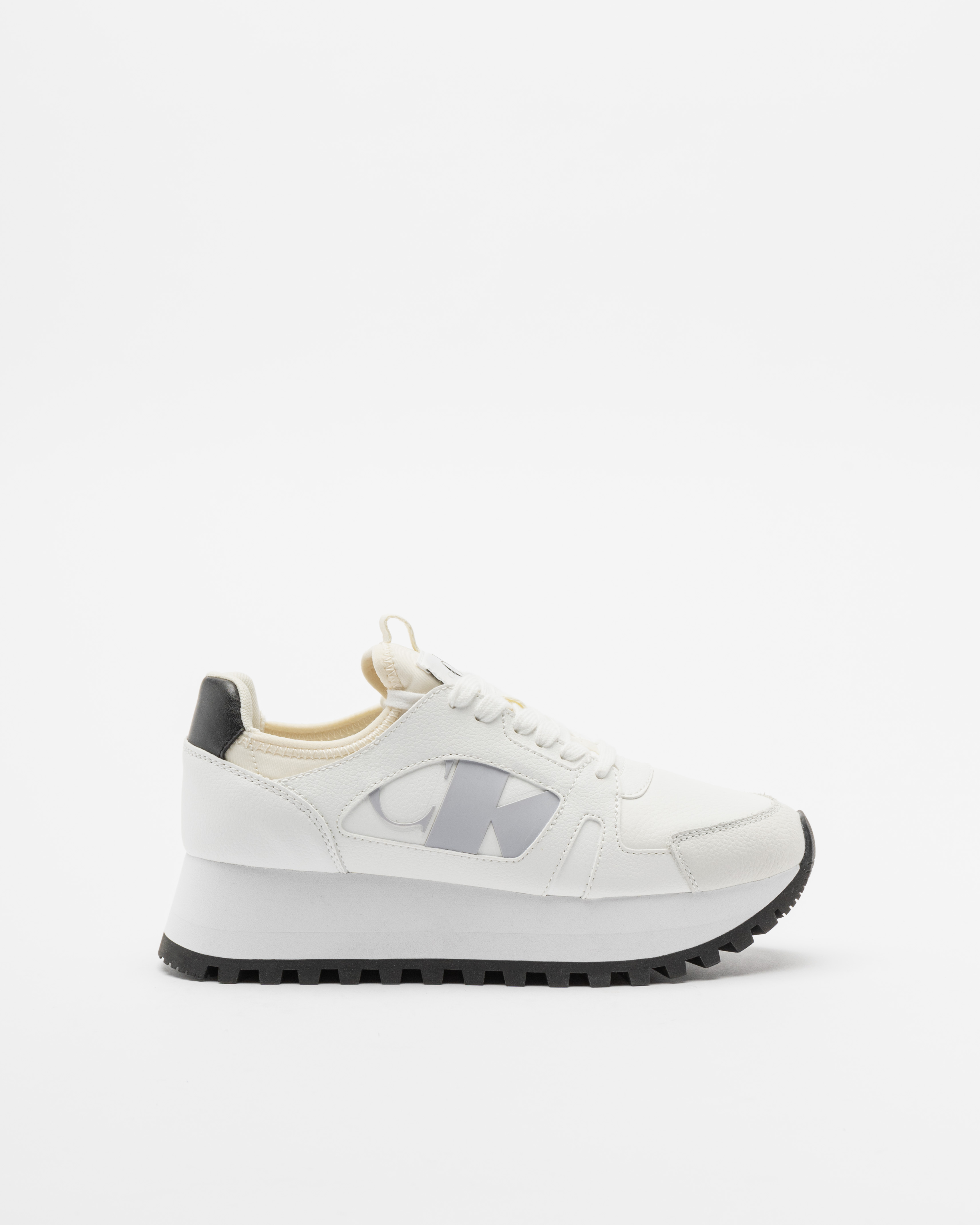 Sapatilhas brancas Calvin Klein Jeans Runner Low Laceup Mix Branco