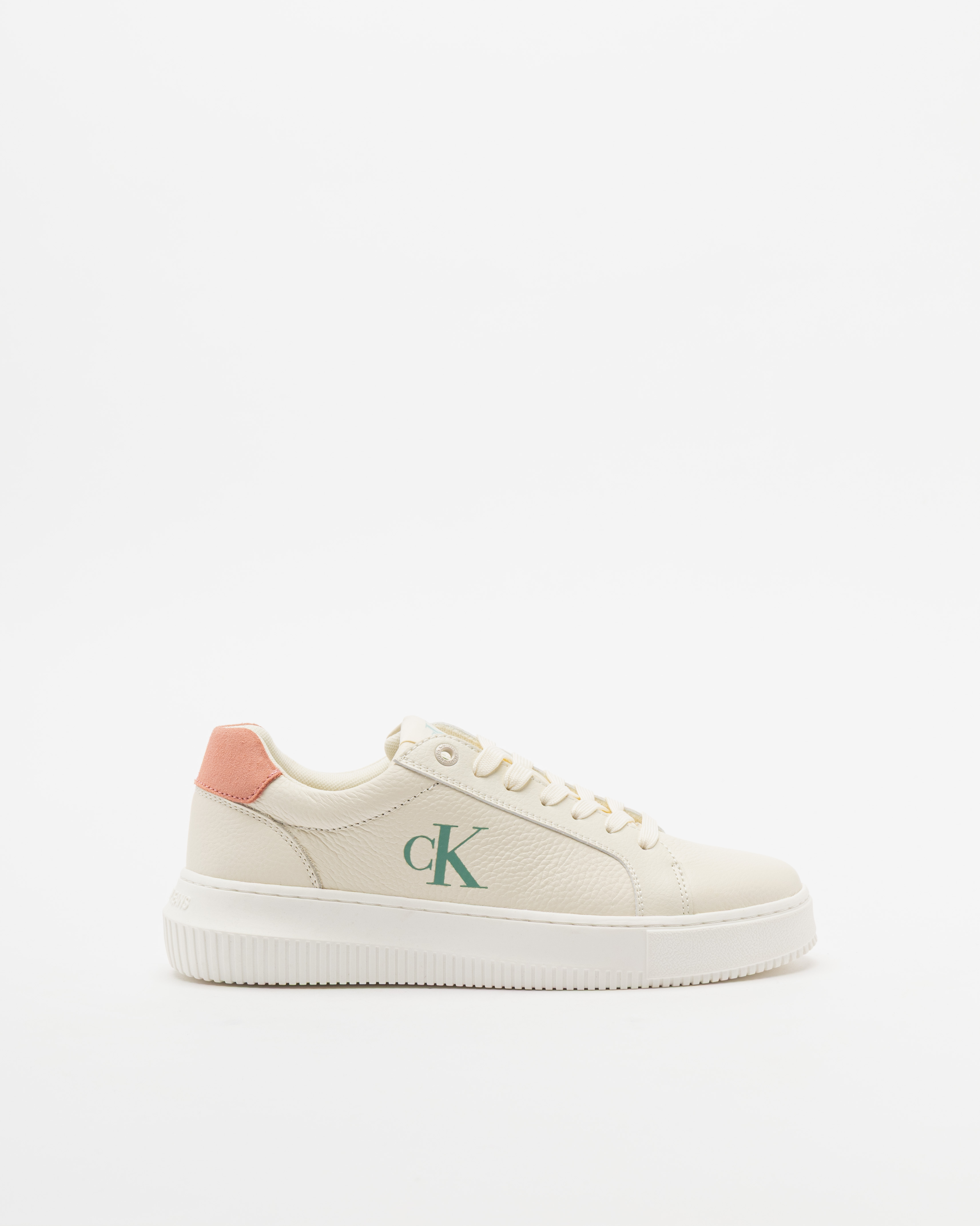 Sapatilhas brancas Calvin Klein Jeans Chunky Cupsole Low Laceup Bege