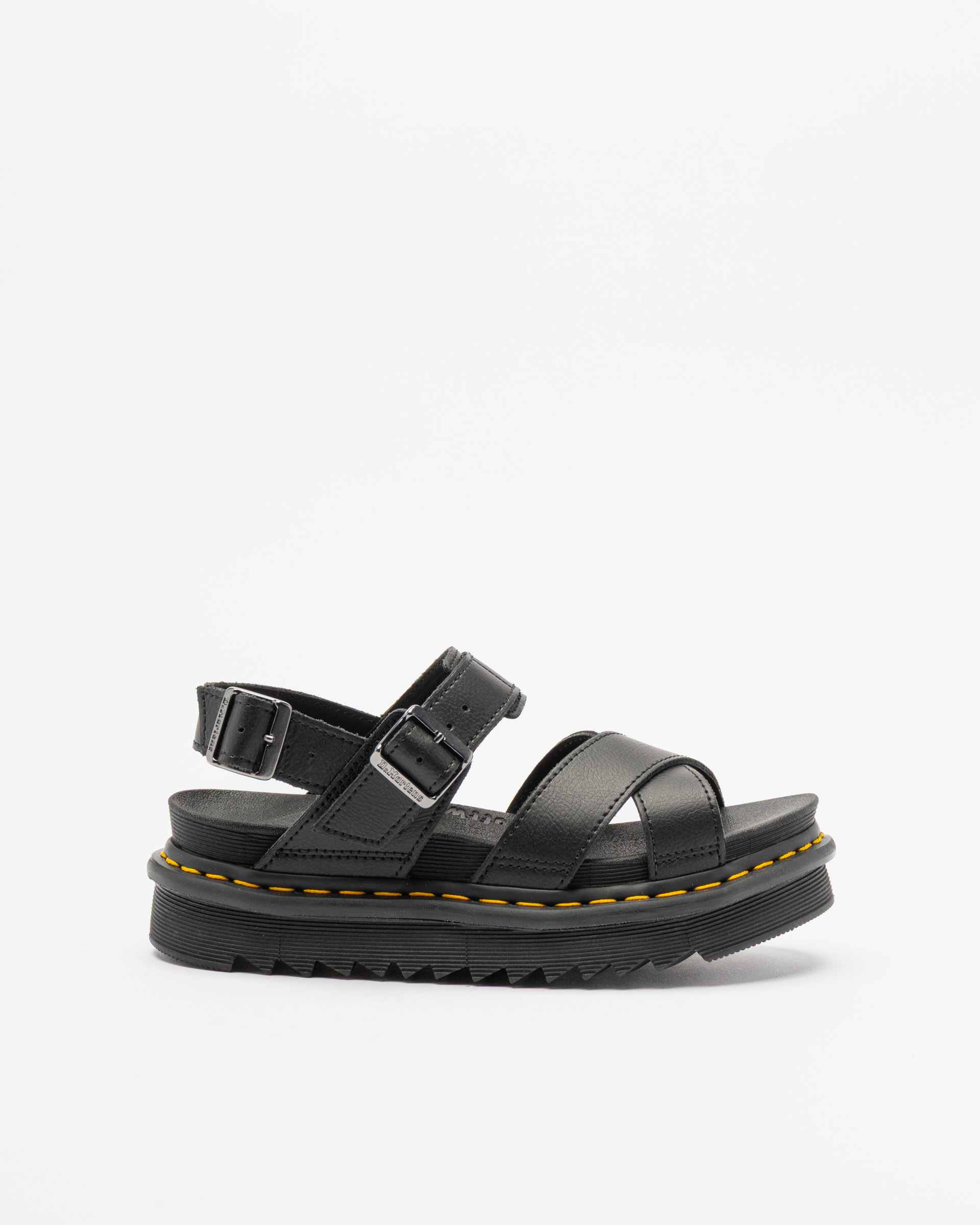 Sandálias de plataforma Dr Martens Voss II Cross Preto