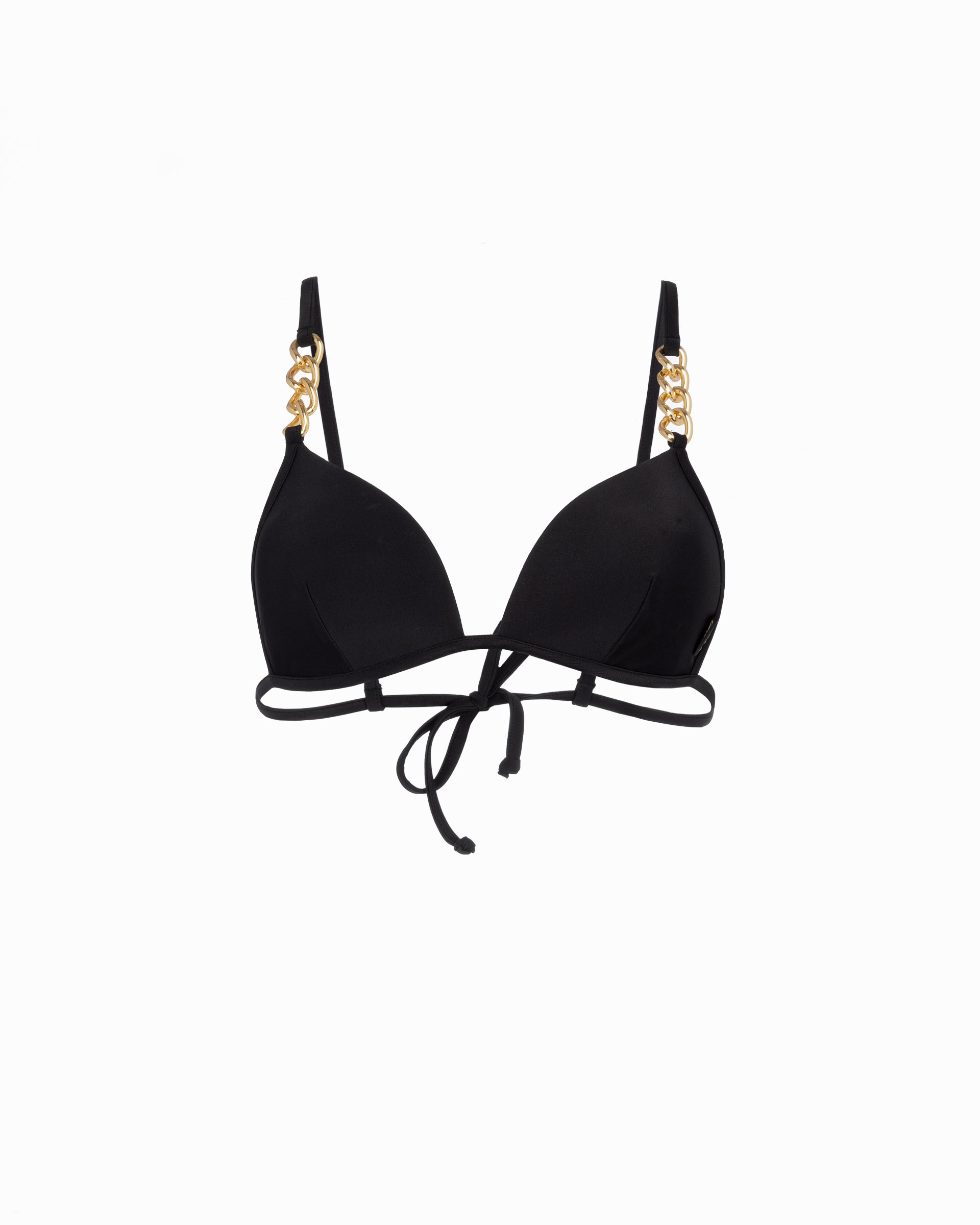 Parte de cima de biquíni triângulo almofadado Moschino Swim A5730 Preto