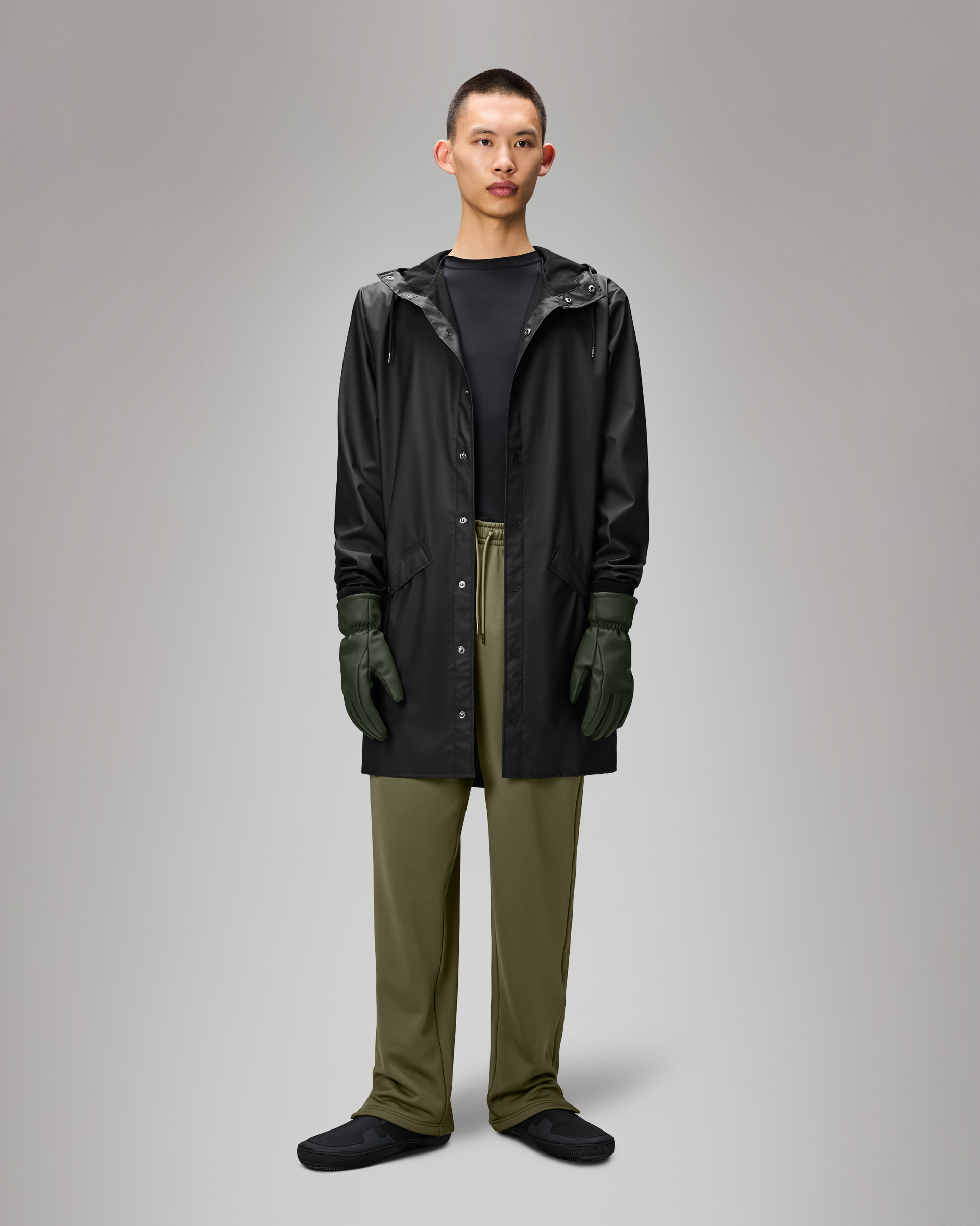 Parka impermeável comprida Rains 12020 Preto