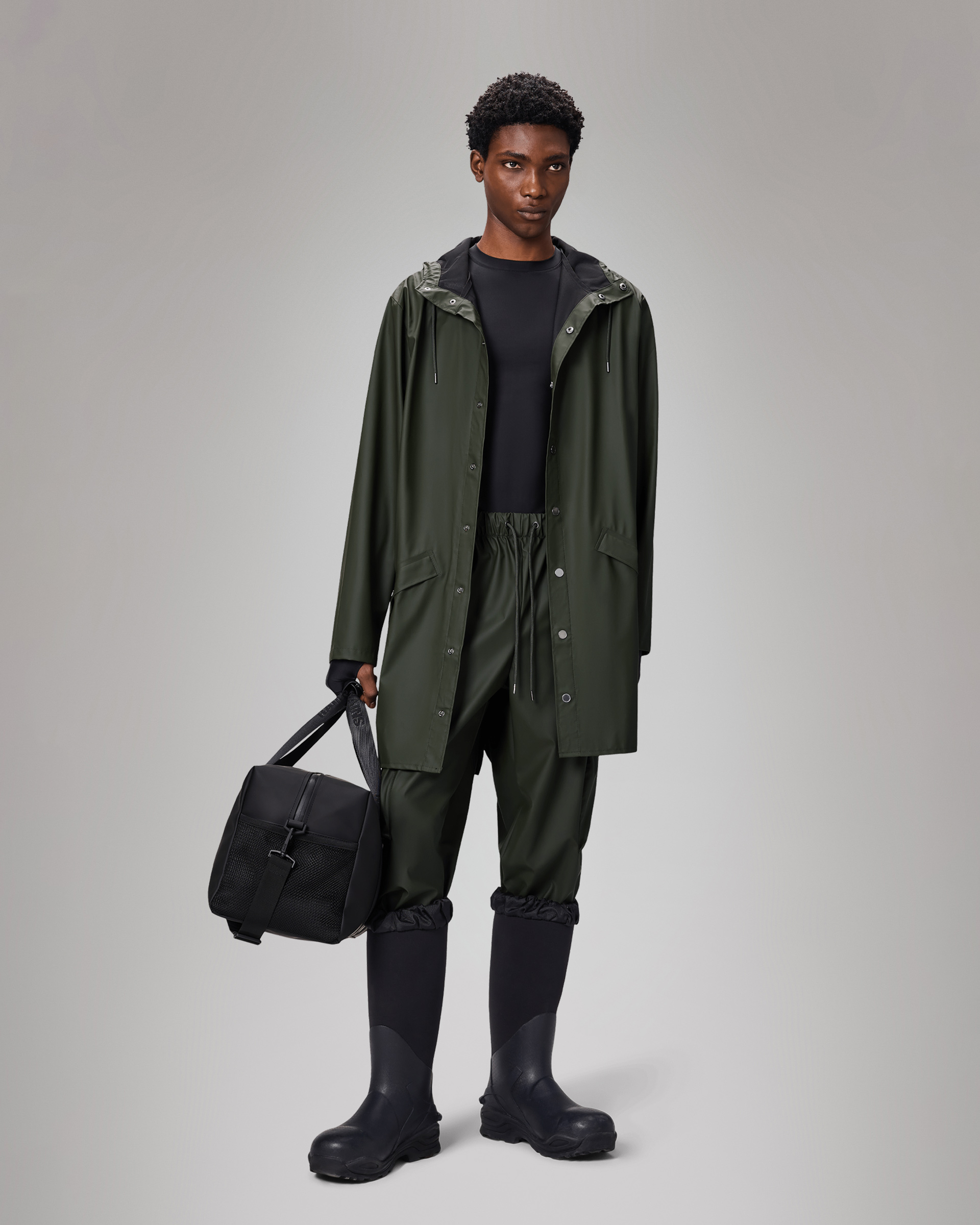 Parka impermeável comprida Rains 12020 Verde
