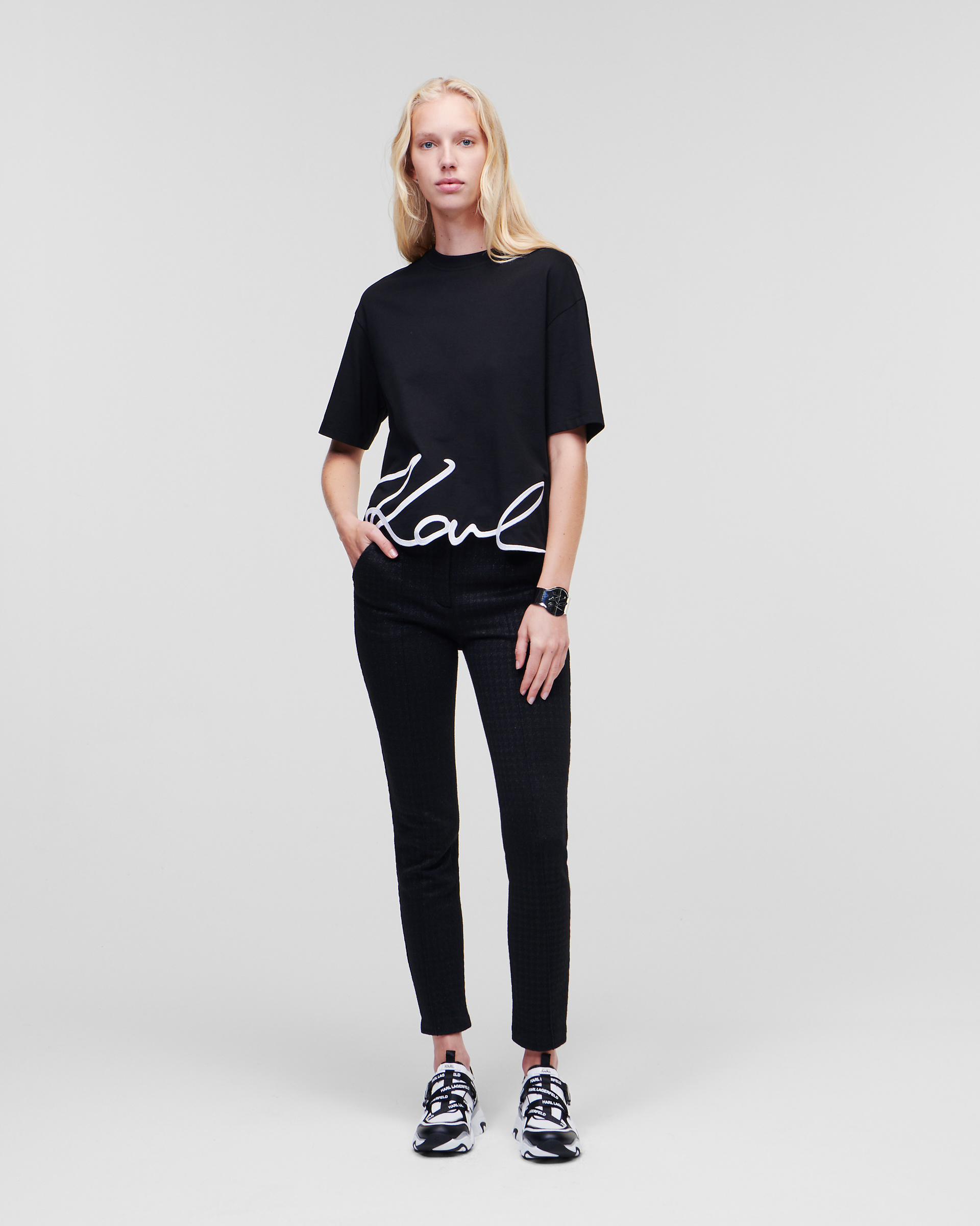 T-shirt Karl Lagerfeld Karl Signature Hem Preto