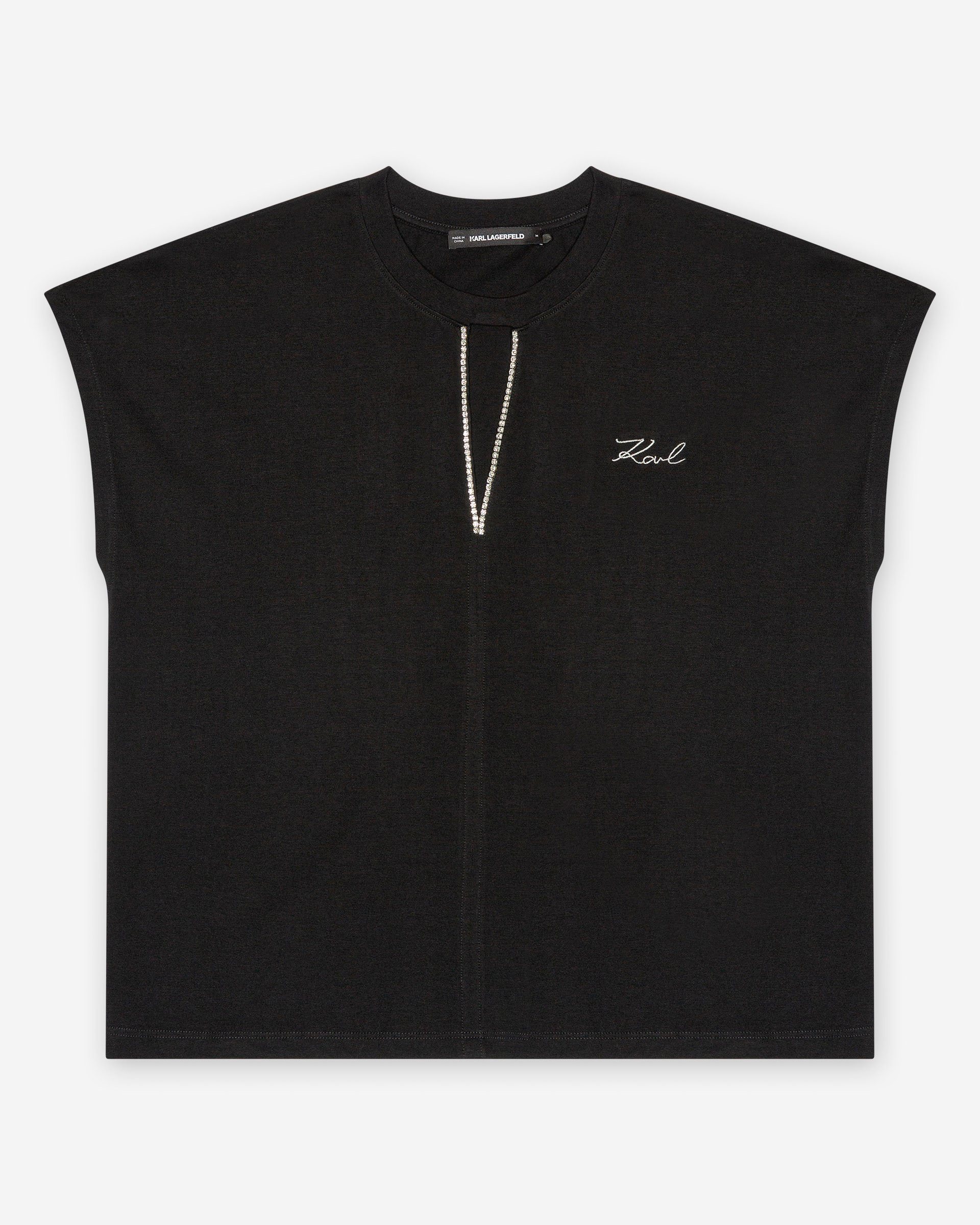 T-shirt Karl Lagerfeld Embellished Relaxed Preto