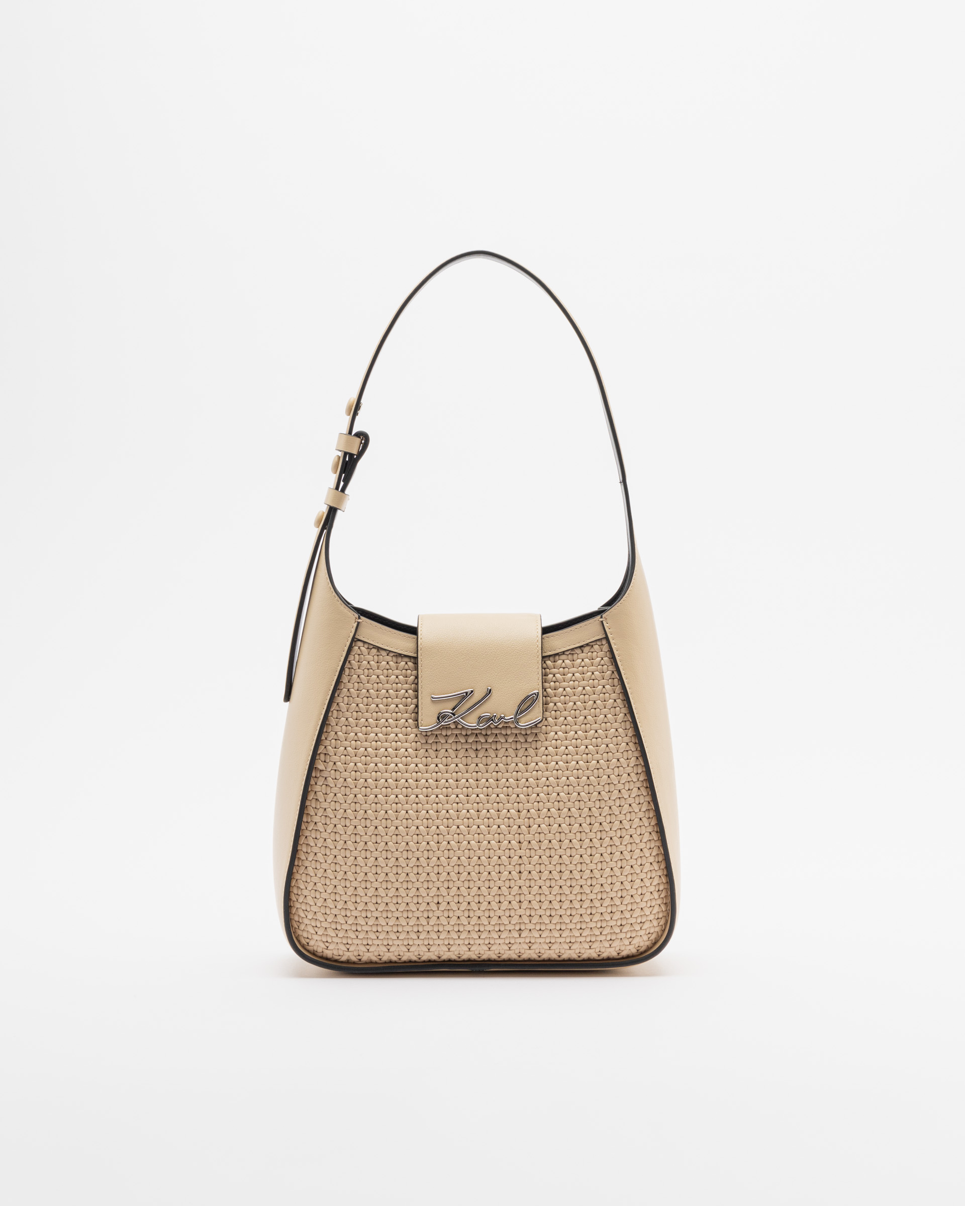 Mala de ombro Karl Lagerfeld K/Signature SP Hobo Woven Bege