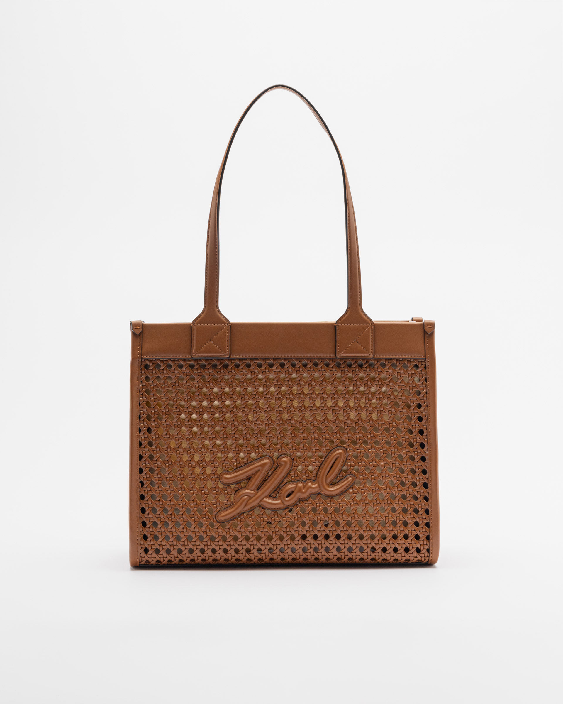 Mala tote bag Karl Lagerfeld K/ Square MD Tote Woven Camel