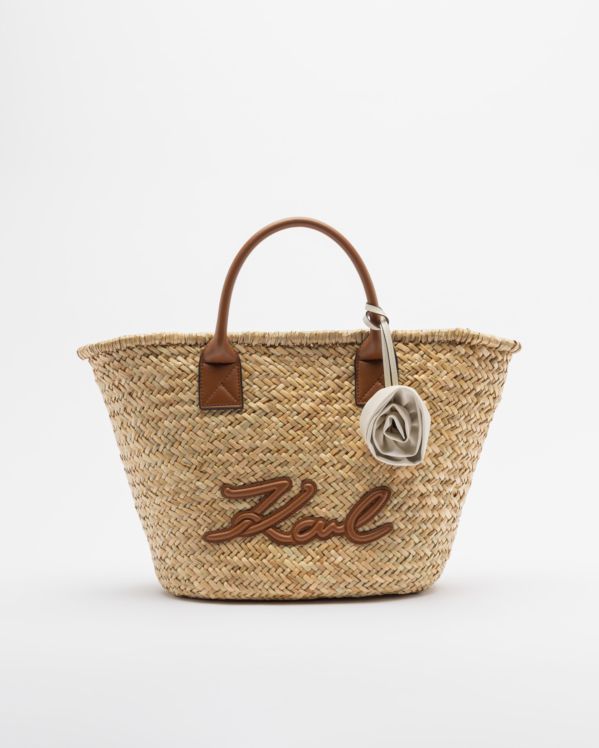 Mala de praia Karl Lagerfeld K/SIGNATURE MEDIUM RAFFIA TOTE BAG Bege