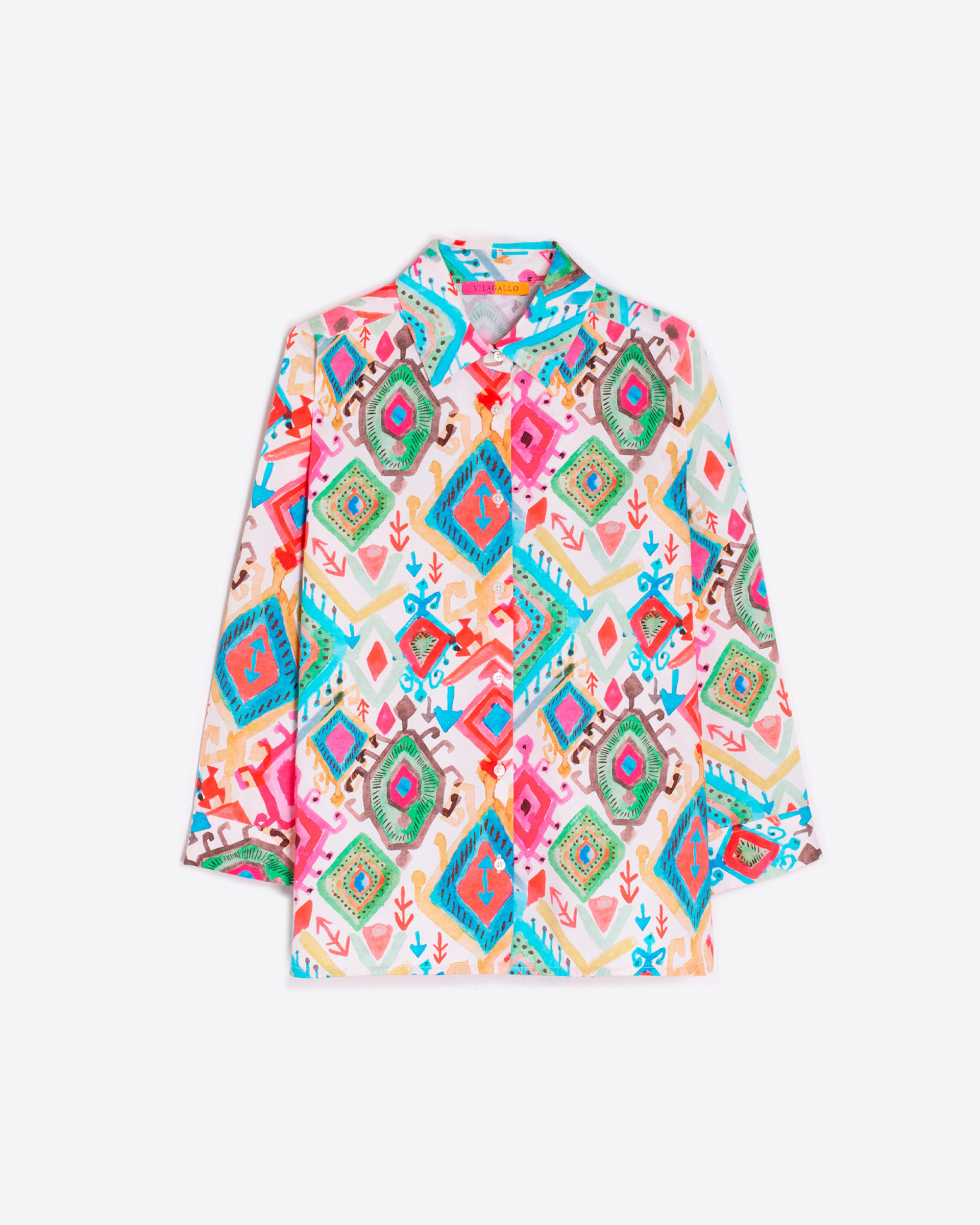 Camisa VilaGallo POLINE IKAT MULTI ACUARELA Multicor