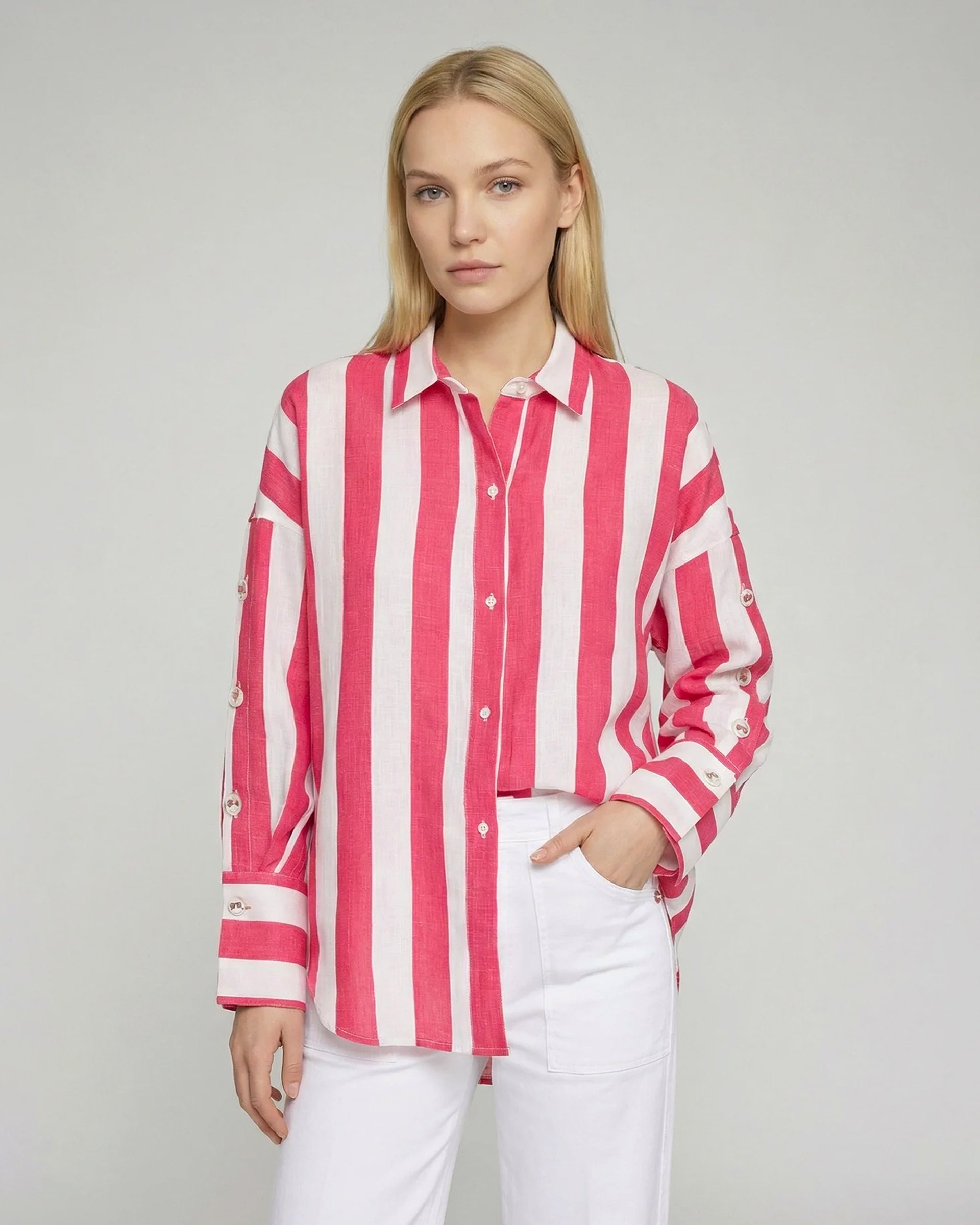 Camisa de linho VilaGallo CMMIKAELA Salmão