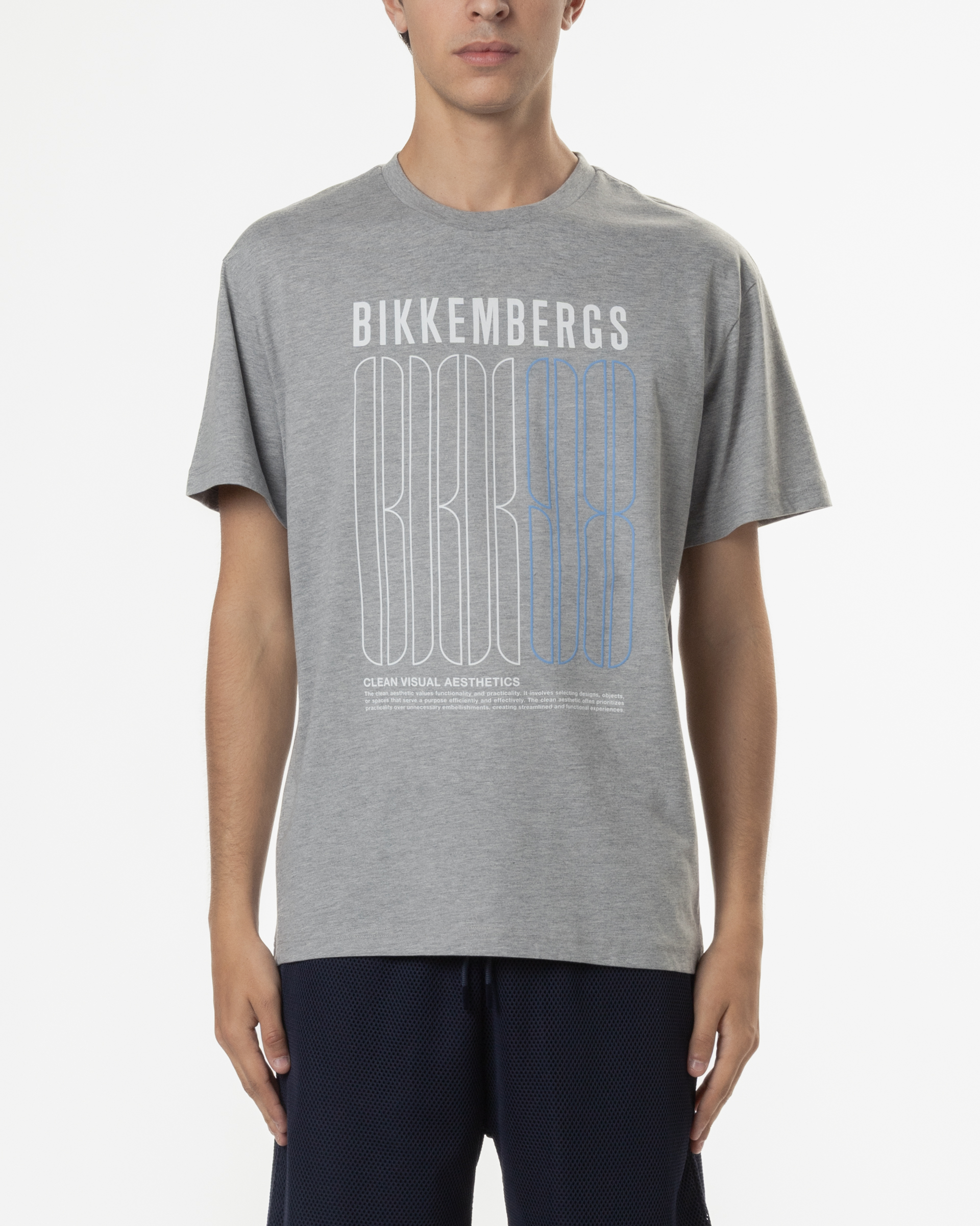 T-shirt Bikkembergs BMT0900 Cinzento