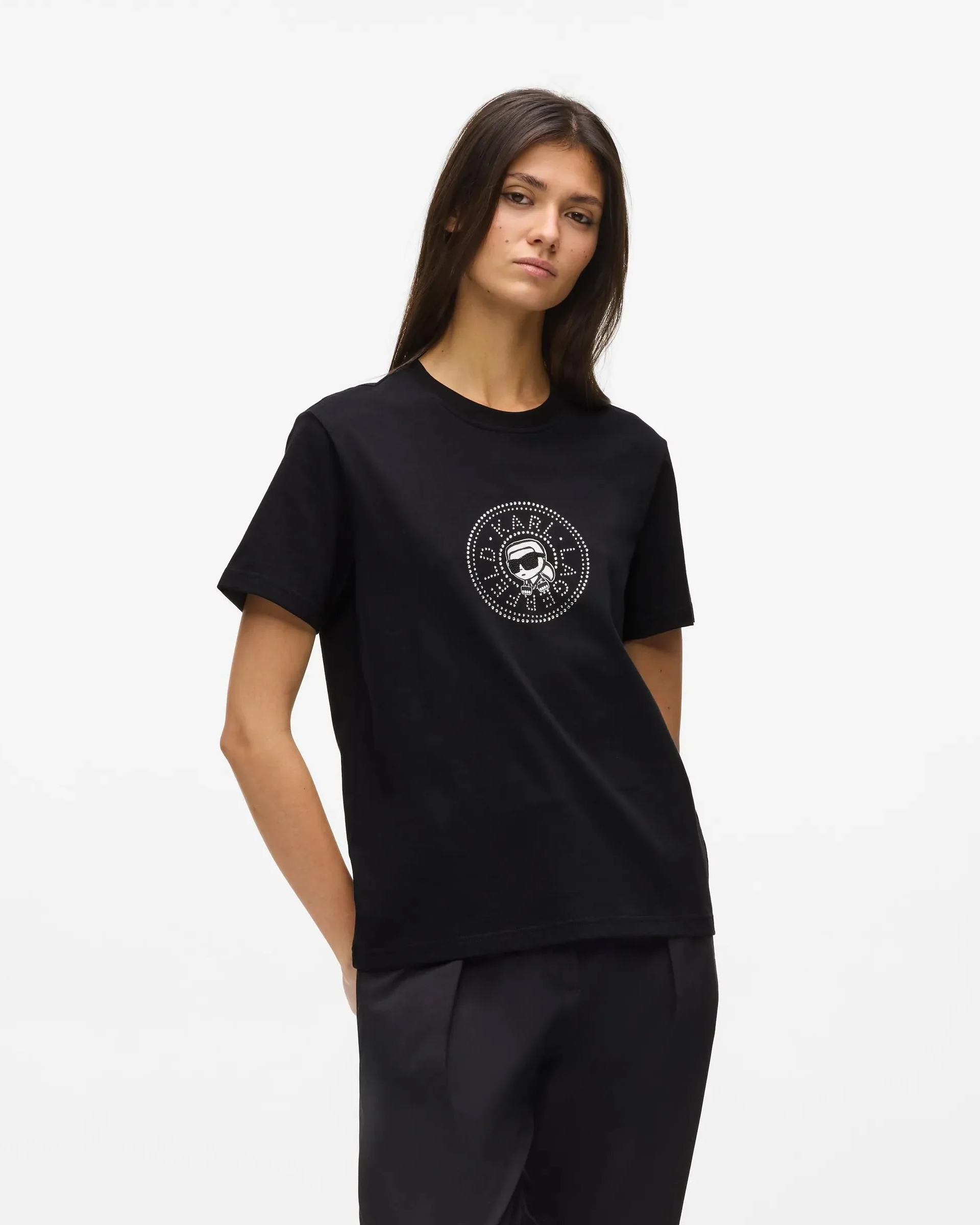 T-shirt Karl Lagerfeld Ikon RS Circle Preto