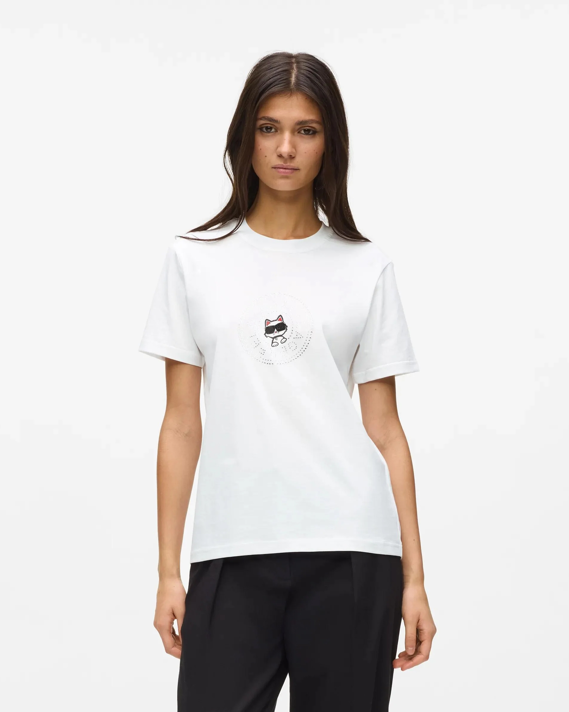 T-shirt Karl Lagerfeld Ikon RS Circle Branco