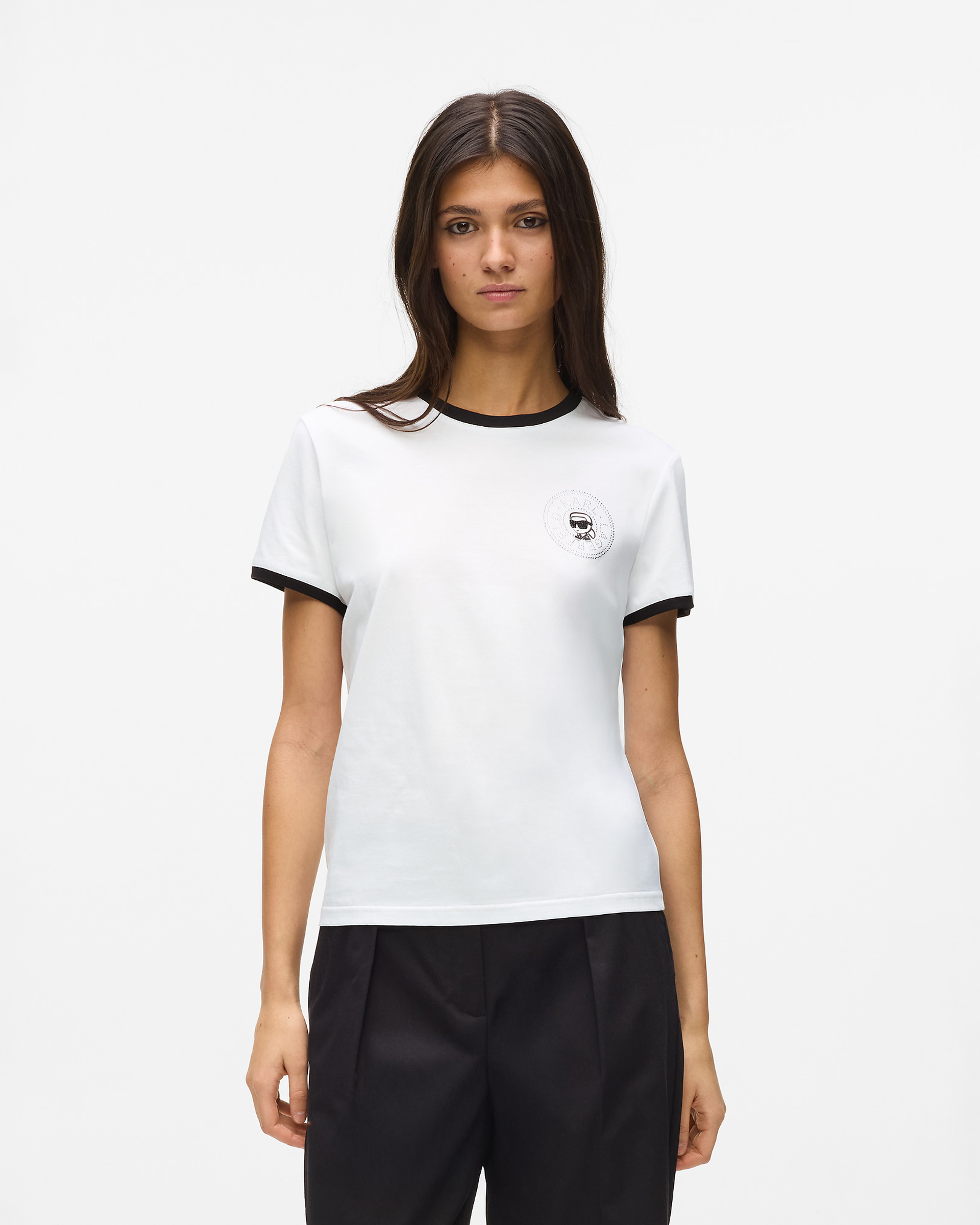 T-shirt Karl Lagerfeld Ikon Small Circle Branco