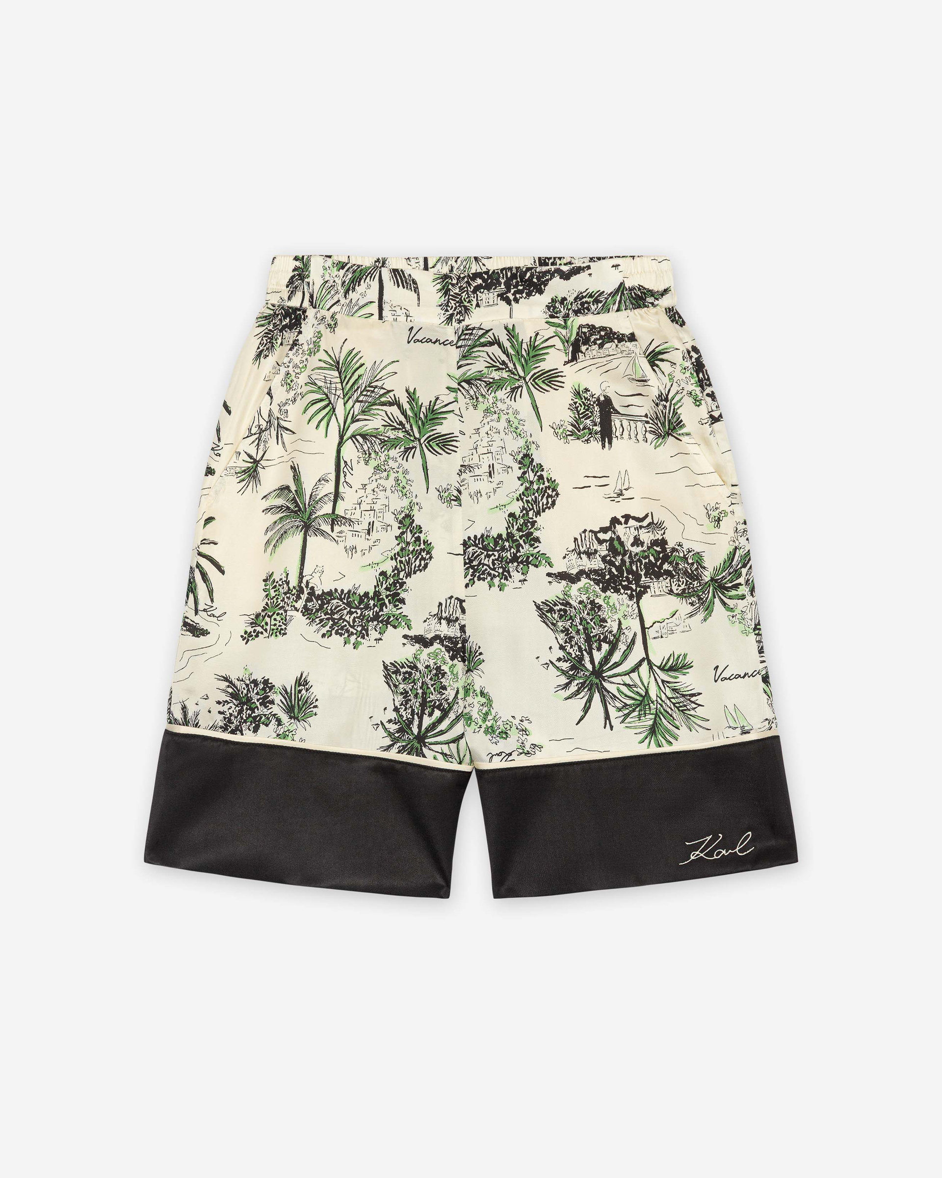 Calções Karl Lagerfeld Printed PJ Shorts Bege