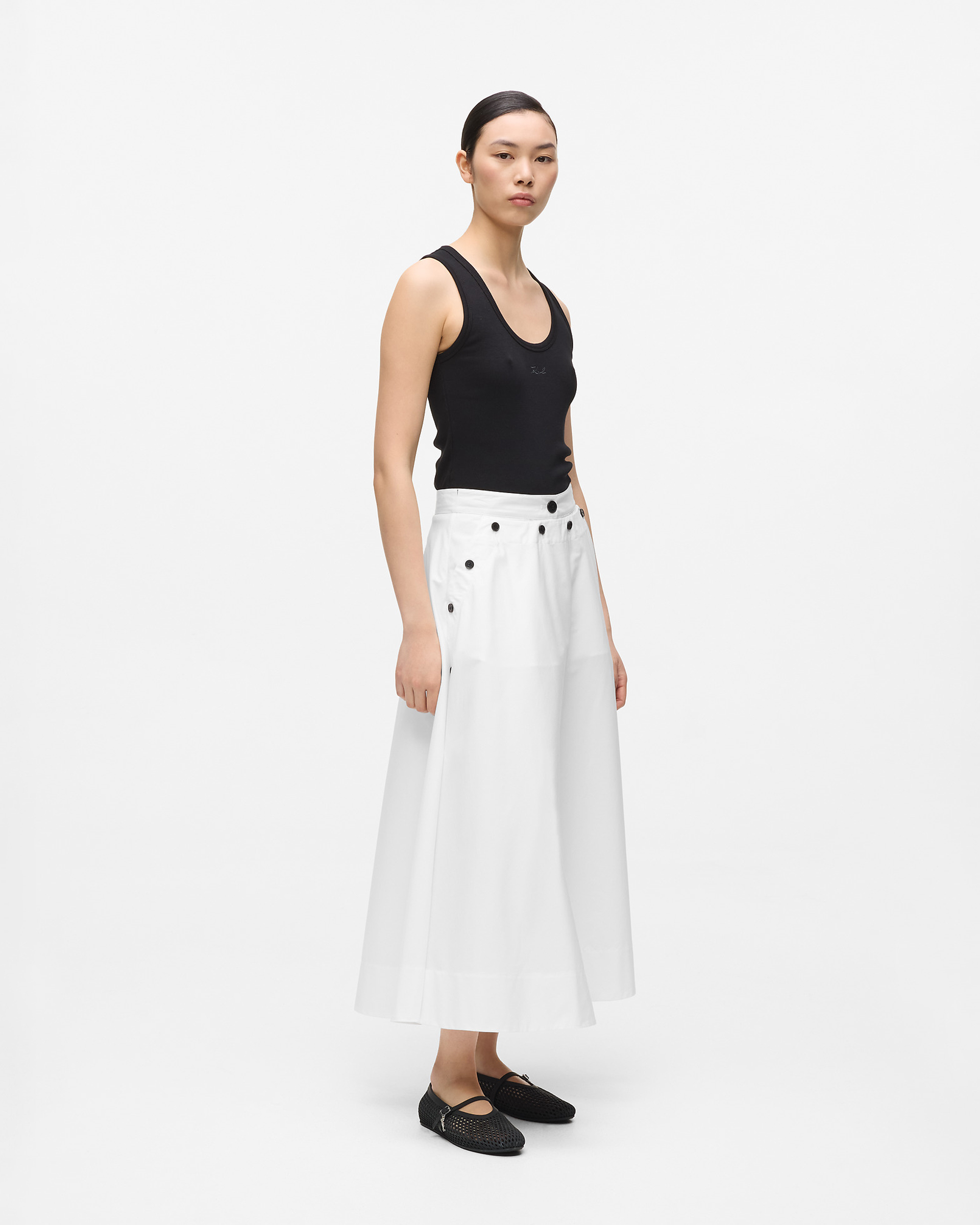 Saia Karl Lagerfeld Poplin Branco