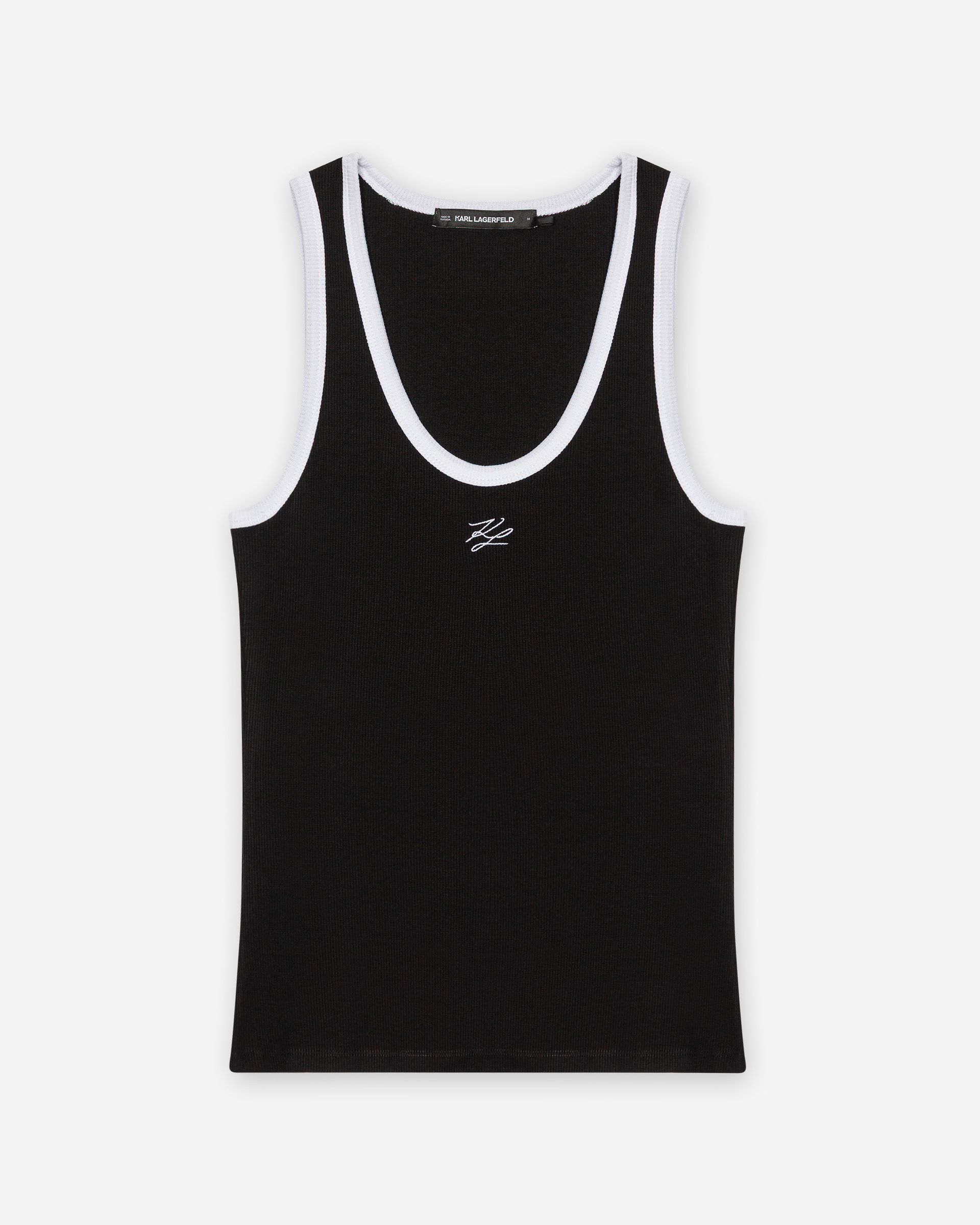 Top Karl Lagerfeld Autograph Logo Tank Preto