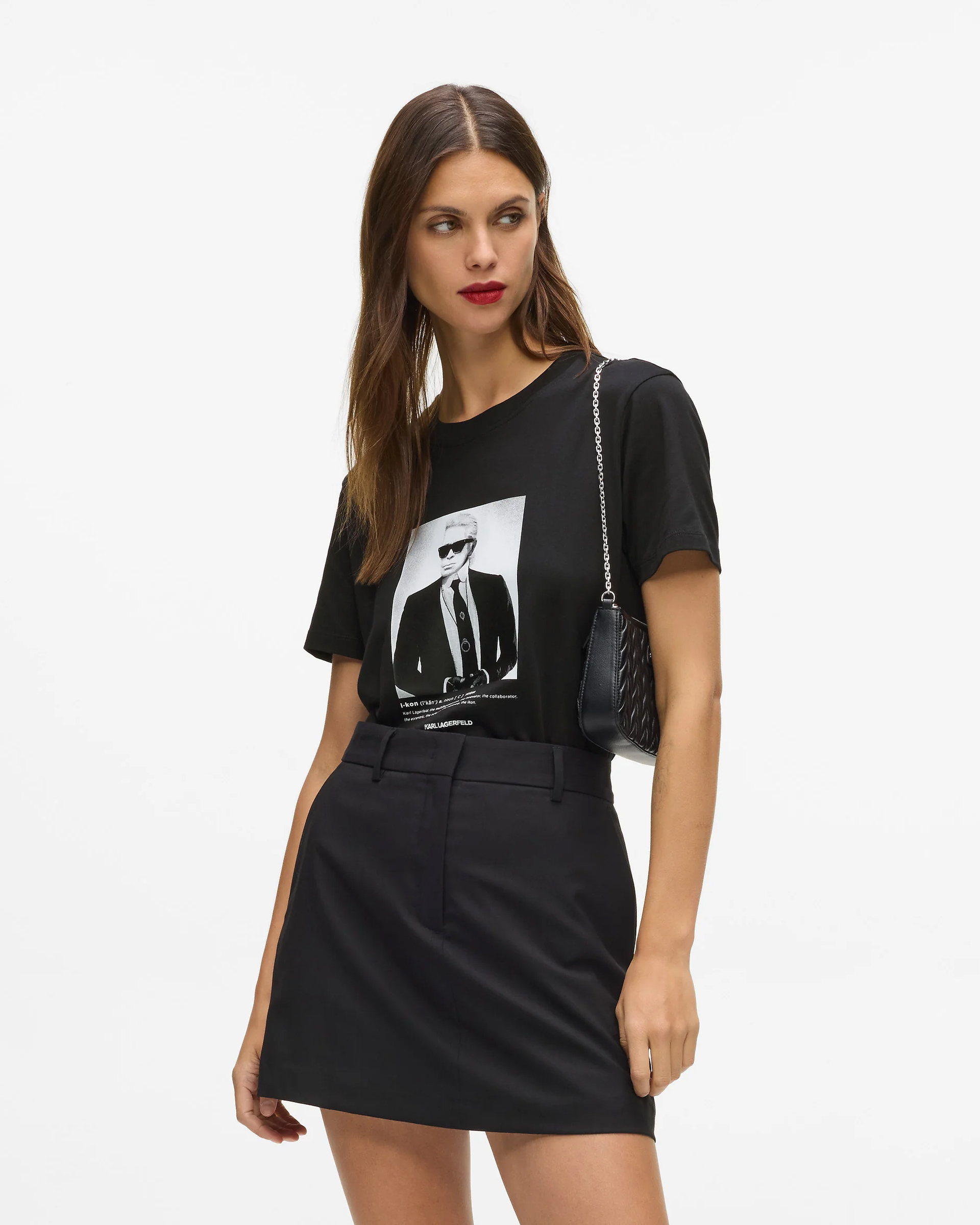 T-shirt Karl Lagerfeld Portrait Preto