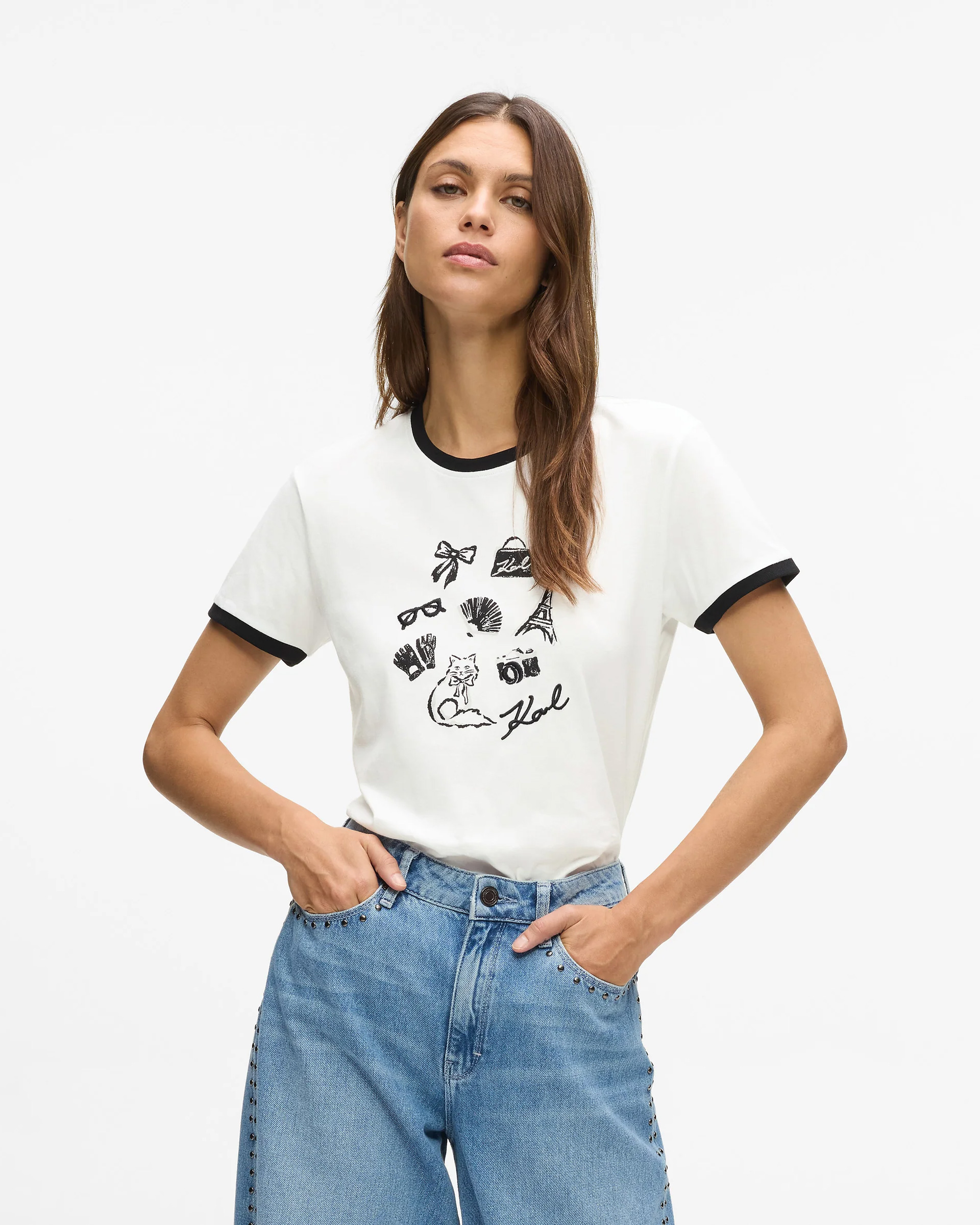 T-shirt Karl Lagerfeld Karl Symbols Branco