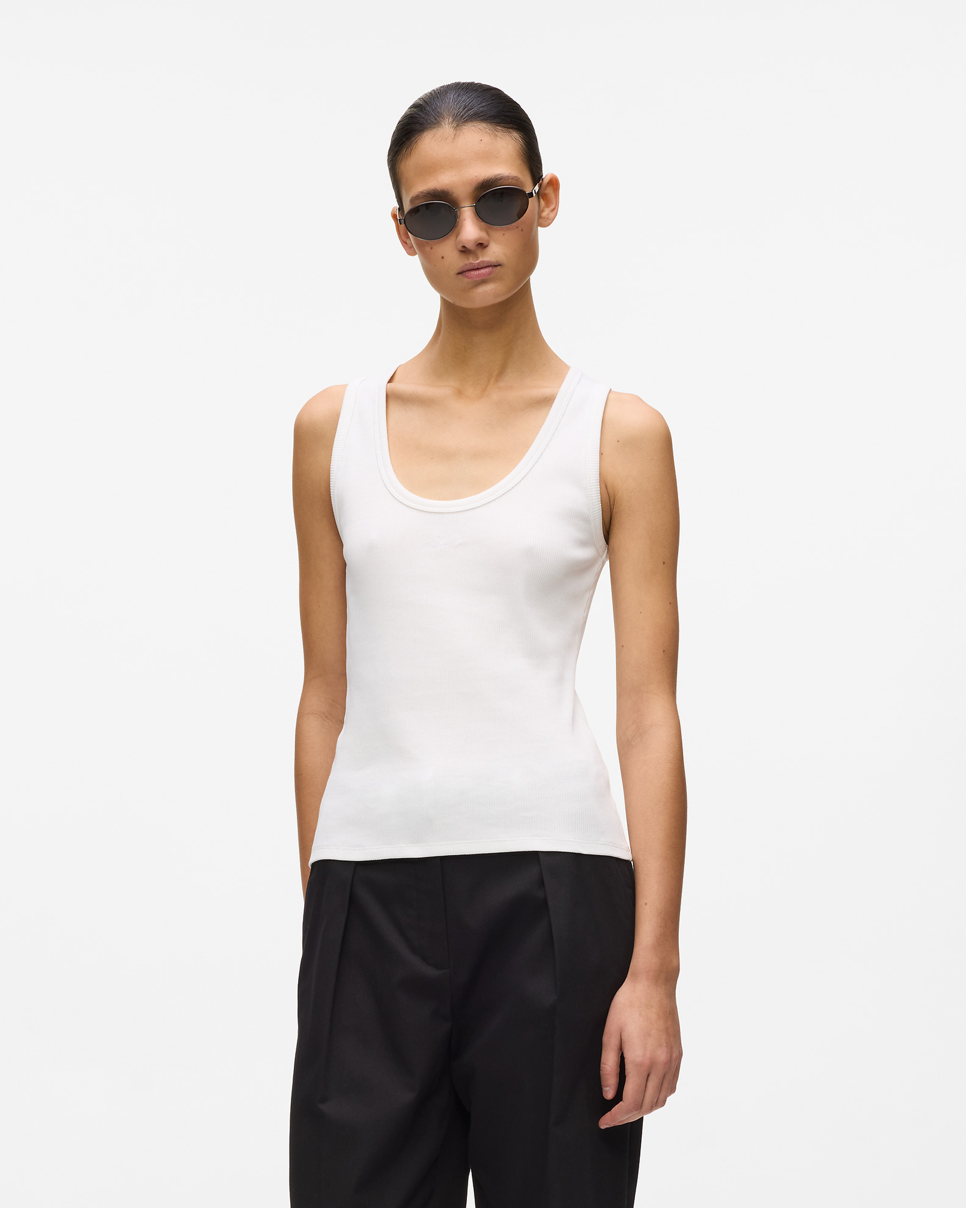 Top Karl Lagerfeld Essential Logo Commercial Tank Branco