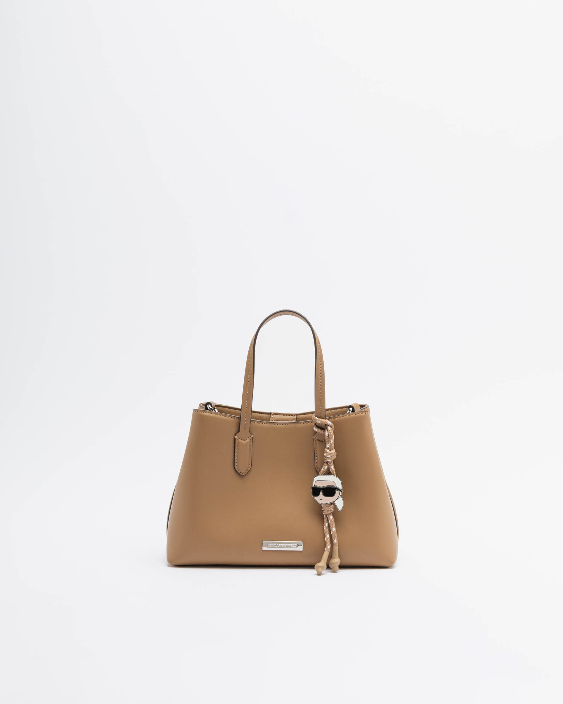 Mala de mão Karl Lagerfeld Ikon Smooth SM Tote Castanho