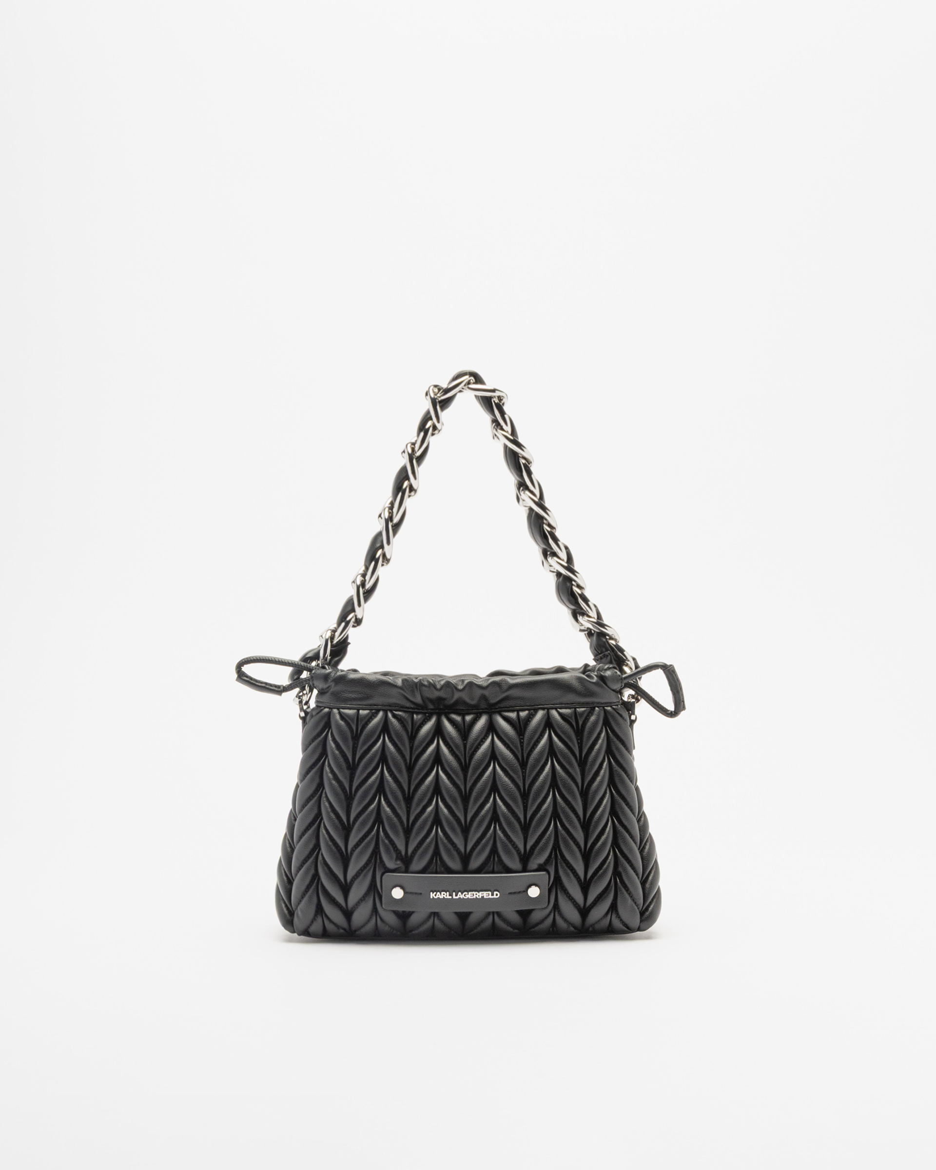 Mala de mão Karl Lagerfeld K/Weave SM Drawstr CB Chain Preto