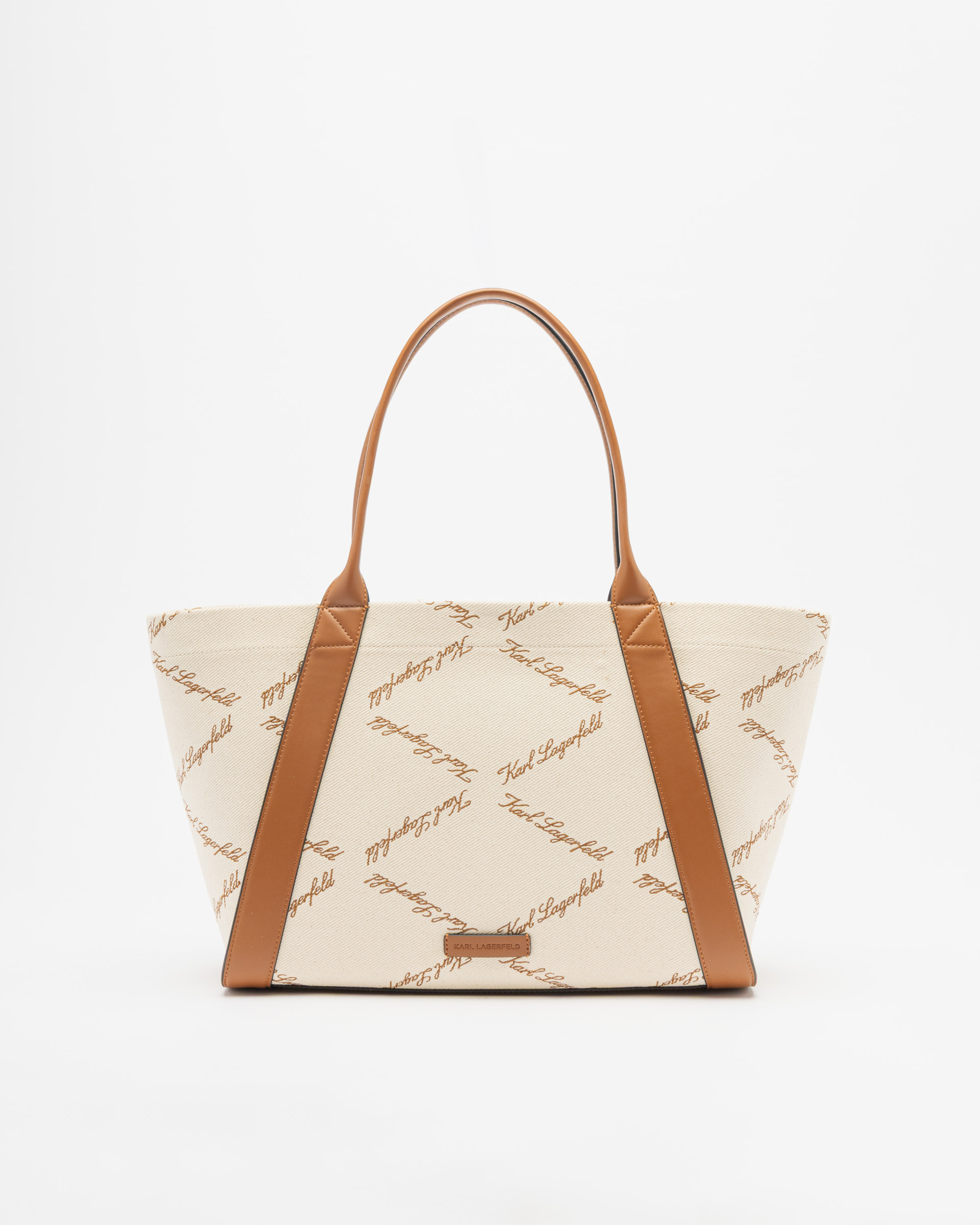 Mala tote bag Karl Lagerfeld K/Ville MD Tote EMB Canvas Bege