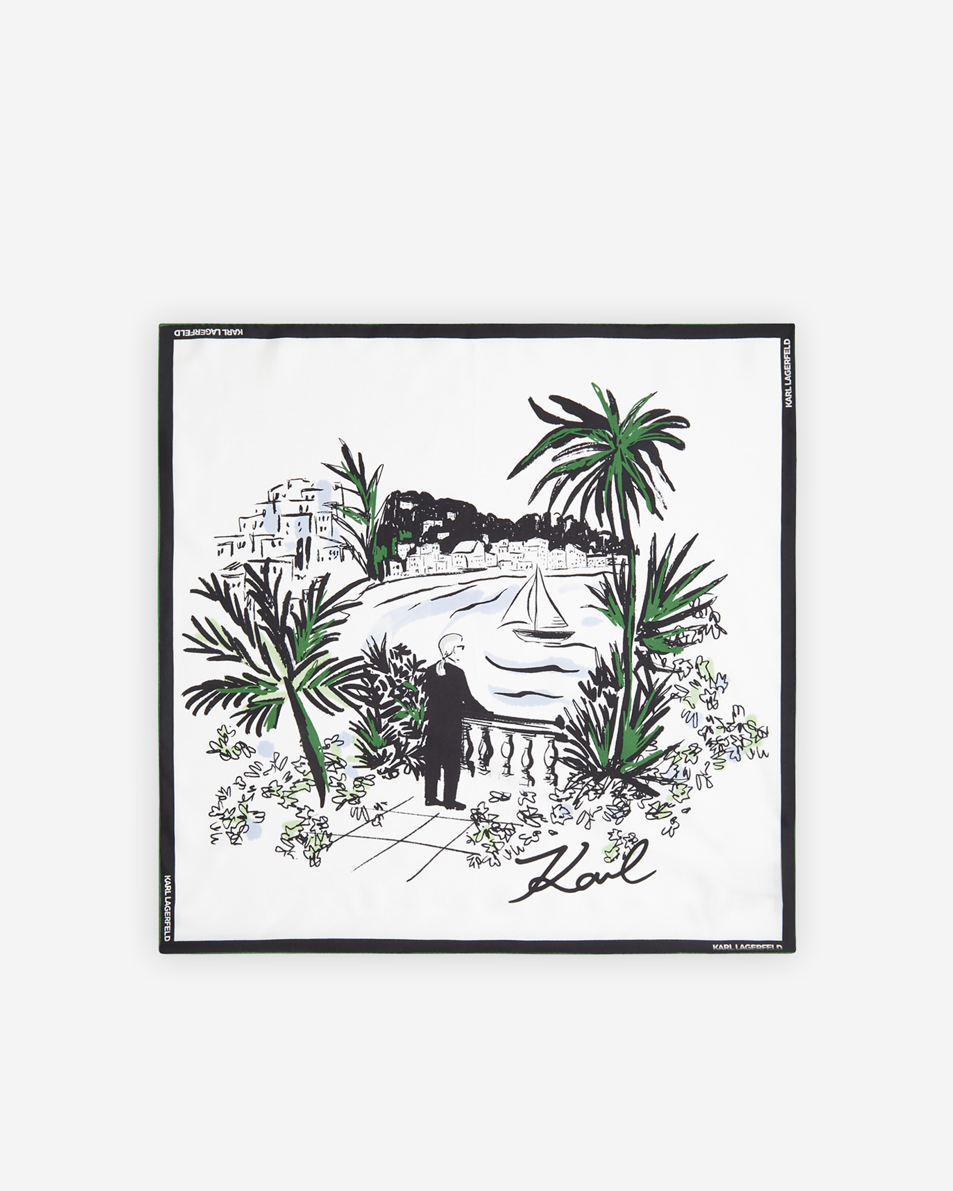 Lenço Karl Lagerfeld K/Signature Print Branco