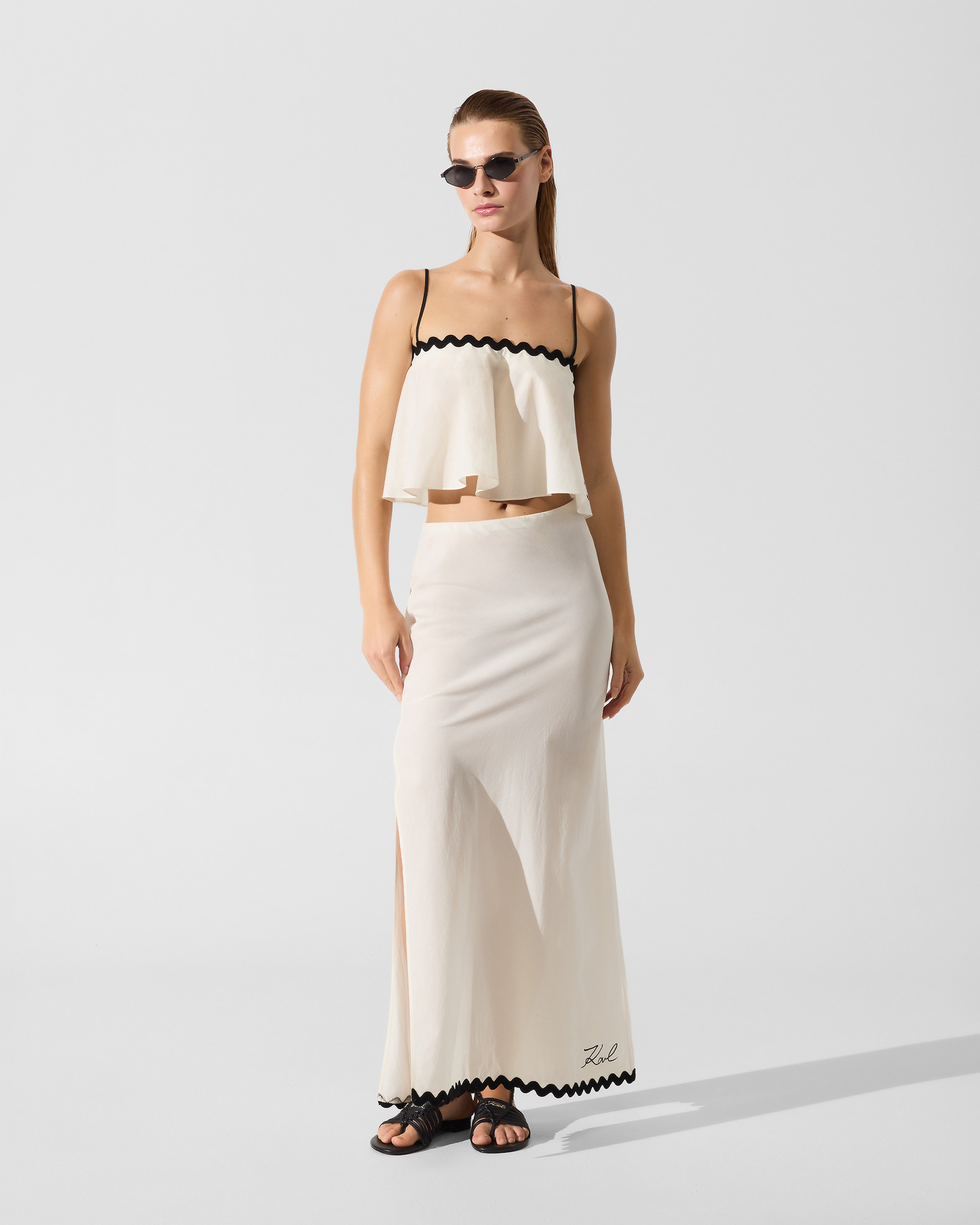 Saia Karl Lagerfeld Signature Scallop Beach Branco