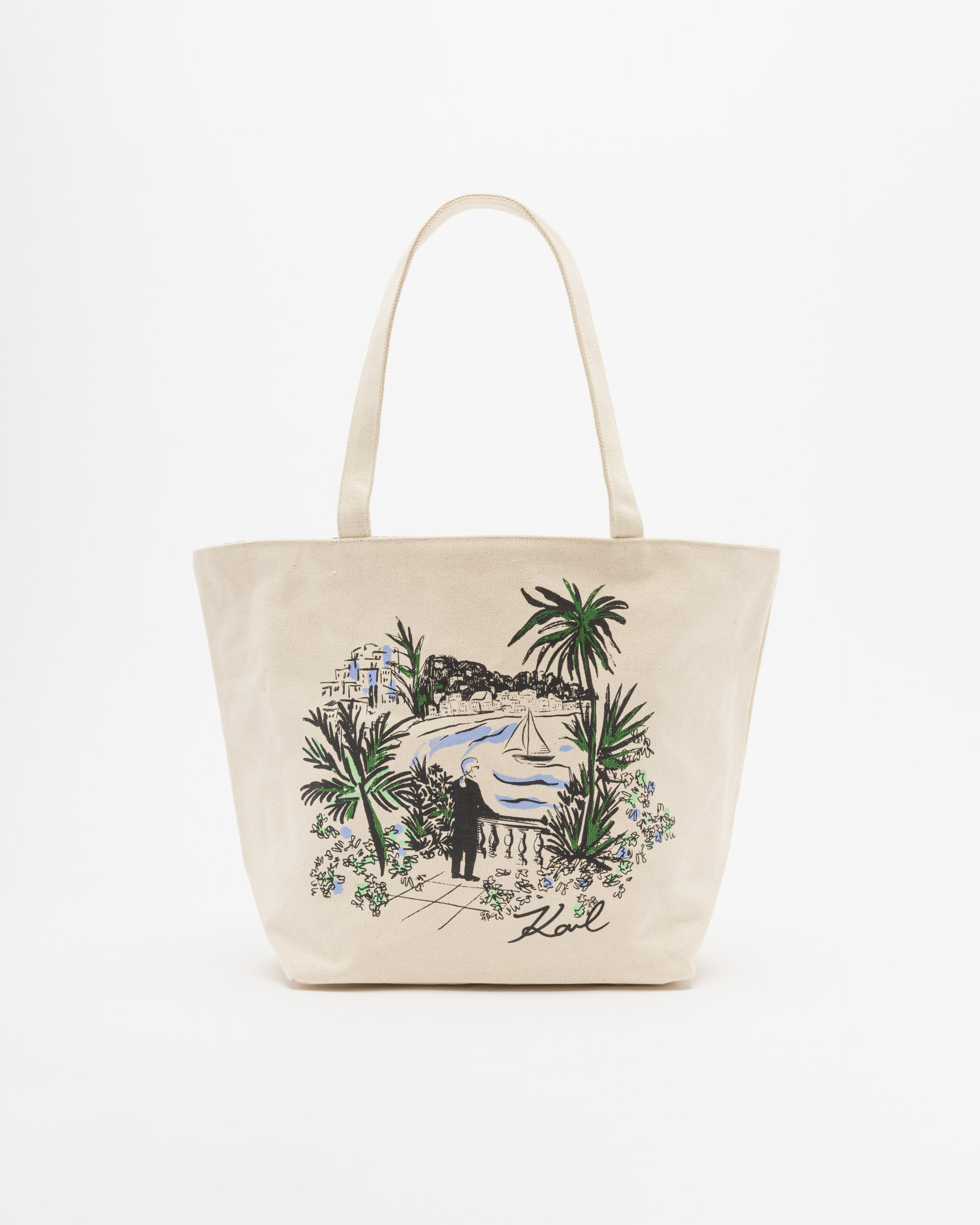 Mala de praia Karl Lagerfeld K/Essential Rev Print Shopper Bege