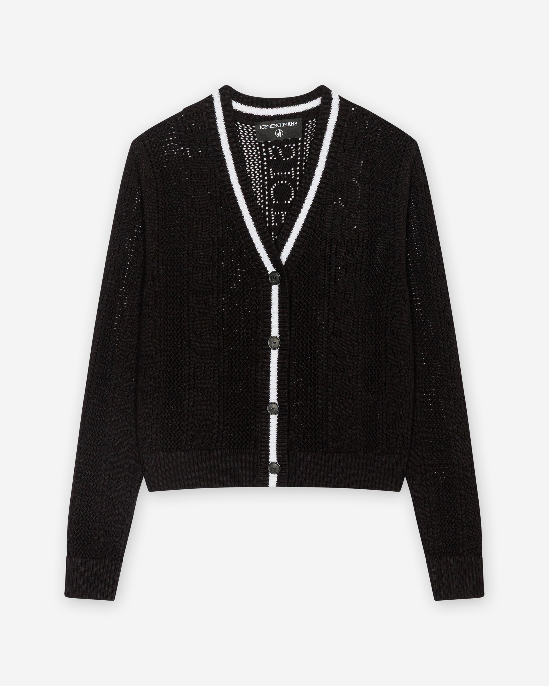 Casaco de malha Iceberg Jeans 1R Maglia Cardigan Preto