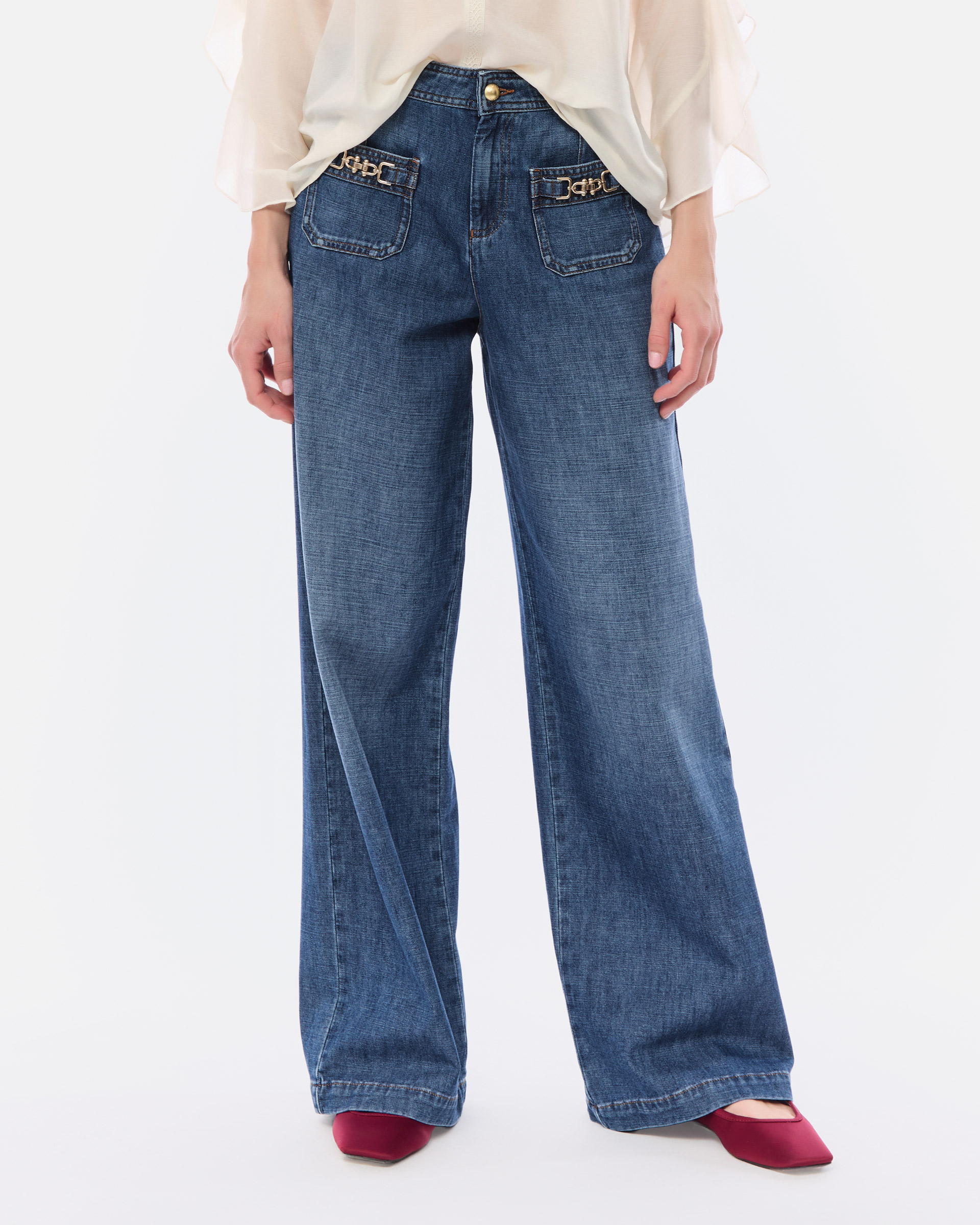 Calças de ganga wide leg Nenette SCART Azul