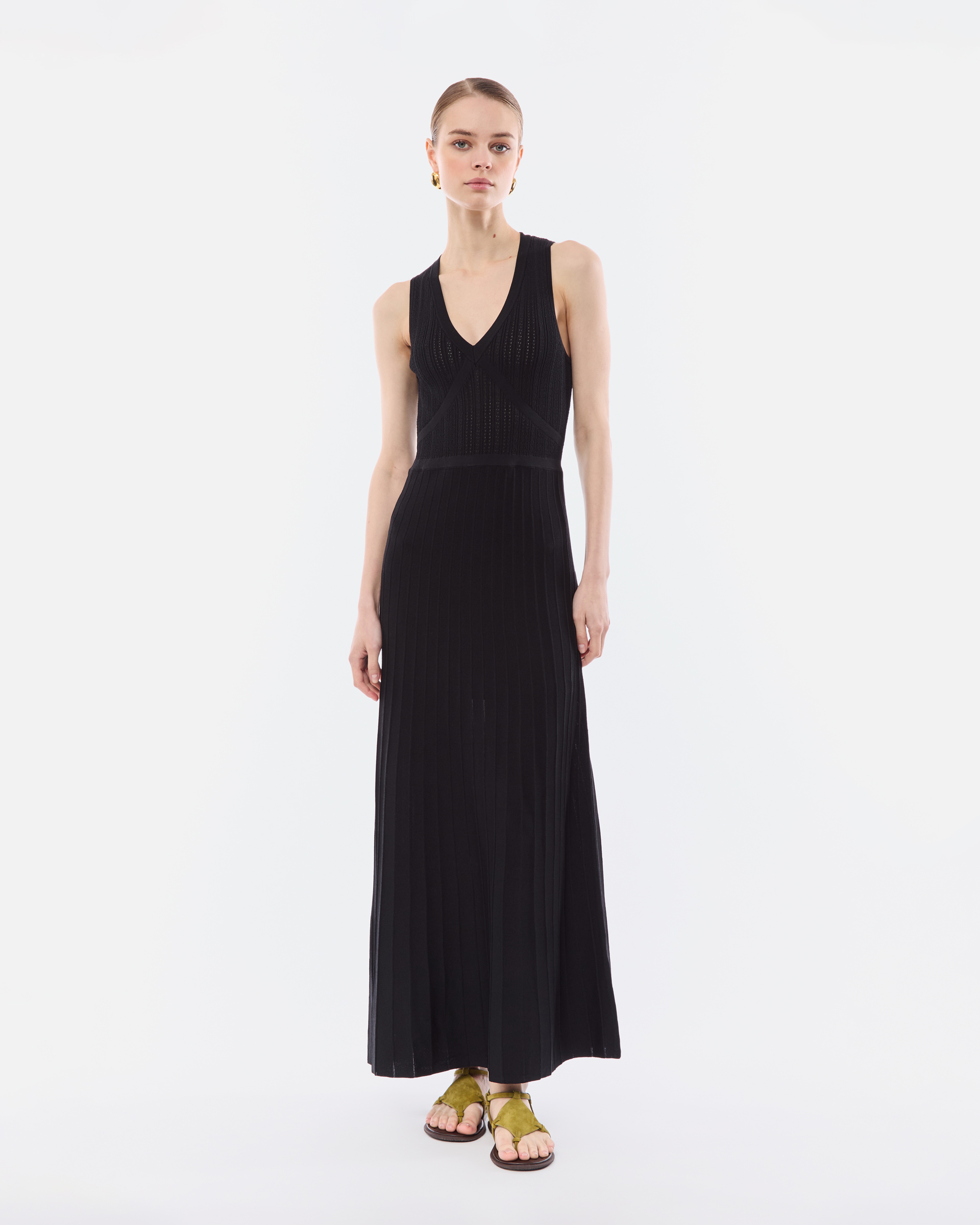Vestido comprido de malha Nenette Taxy Preto