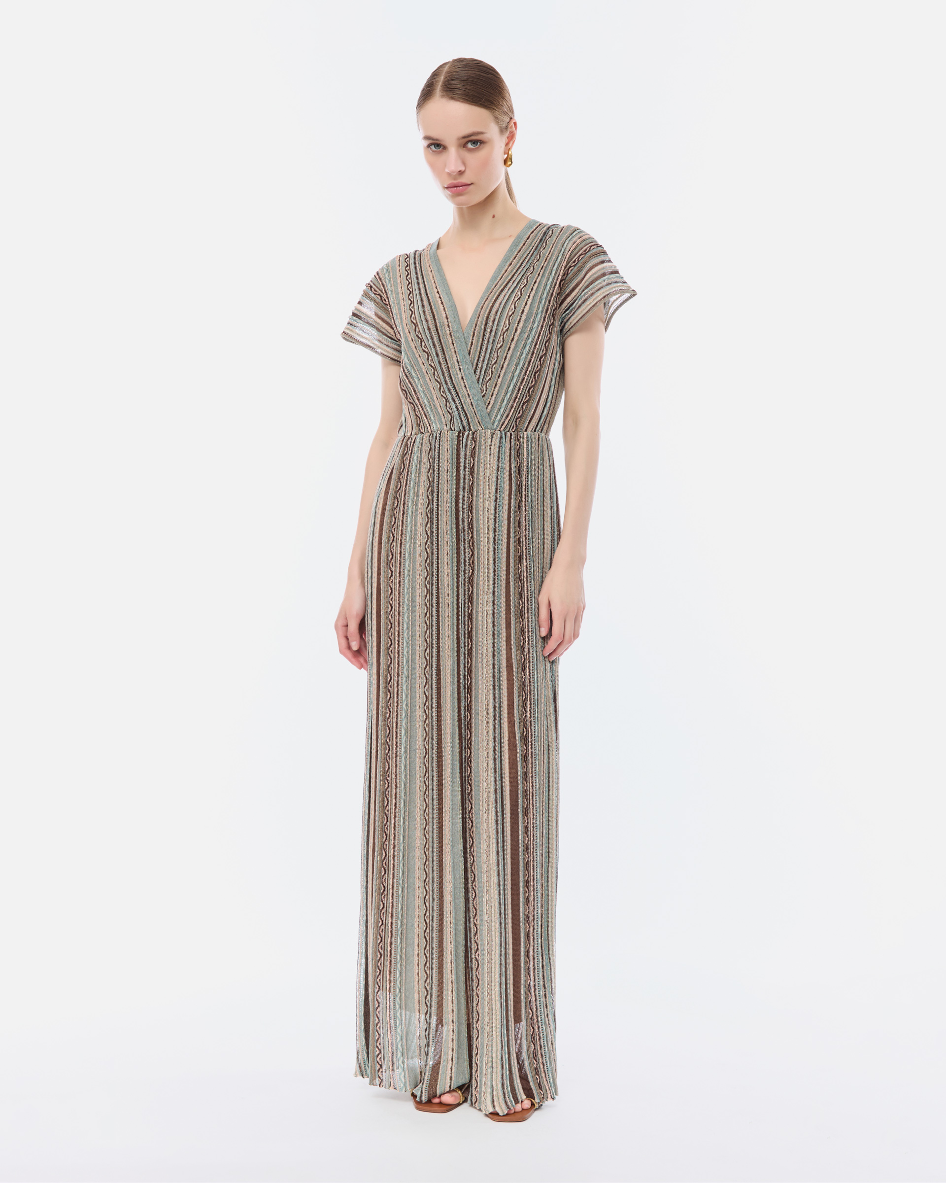 Vestido comprido de malha Nenette TIMO Multicor