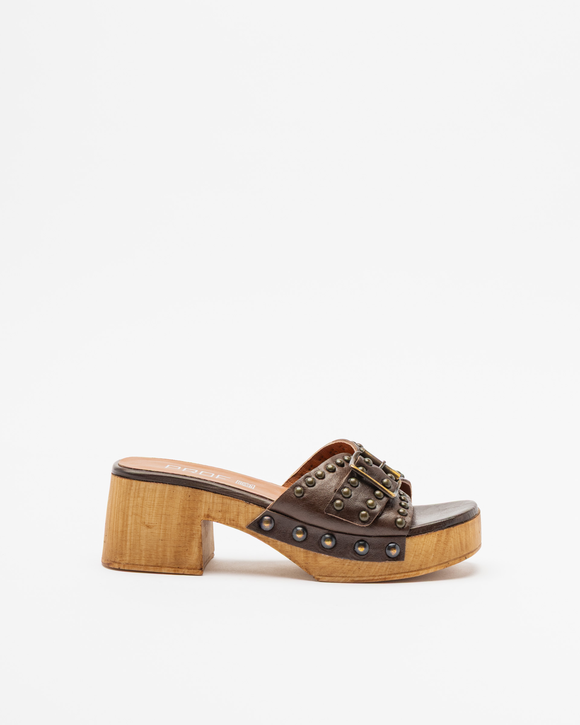 Socas com fivela e salto bloco PROF M187M4 Castanho