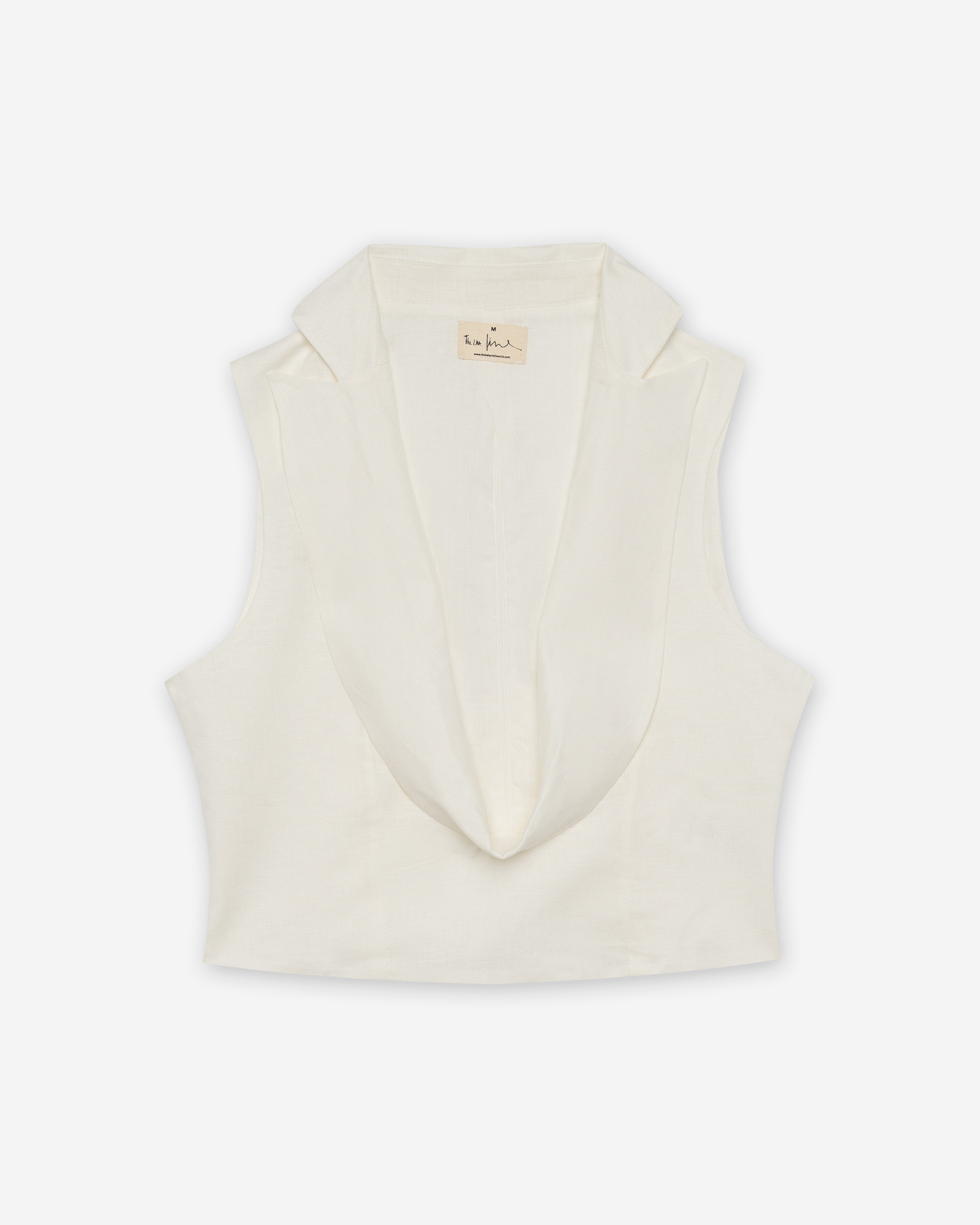 Colete de linho cropped The Lab.yrinth COL1 Branco