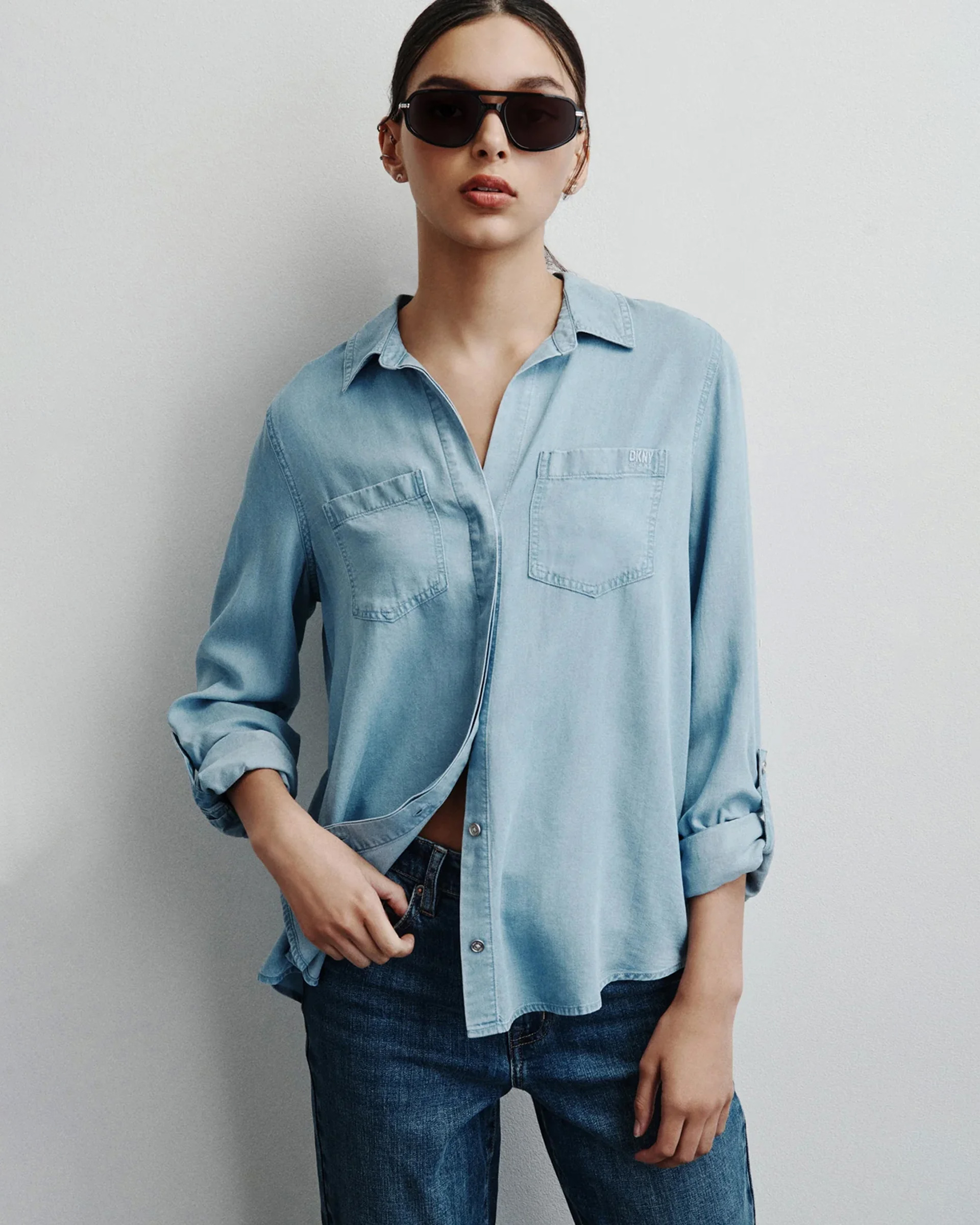 Camisa DKNY Jeans DJ4W2017 Azul