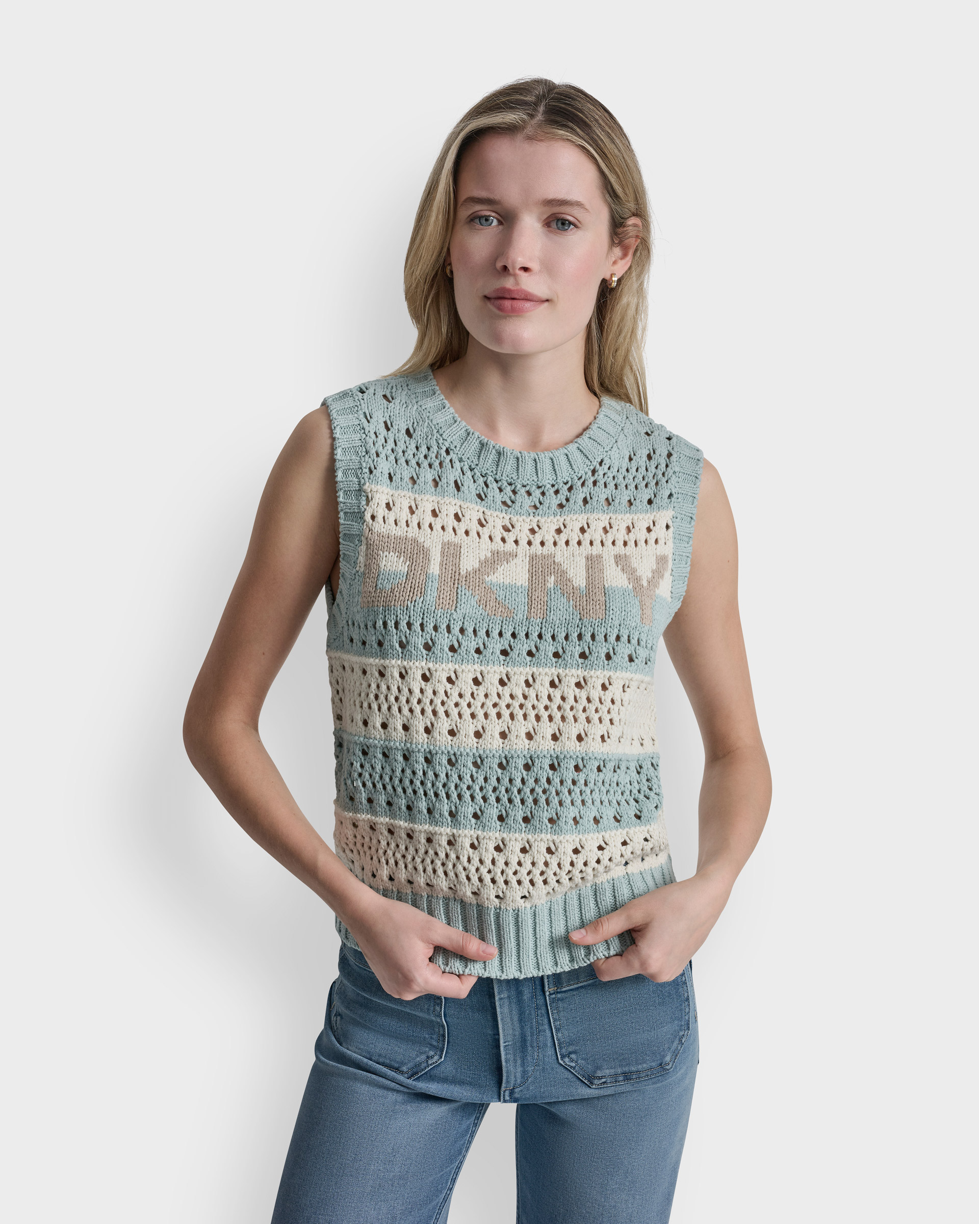 Colete de malha DKNY Jeans DJ6R0135 Azul