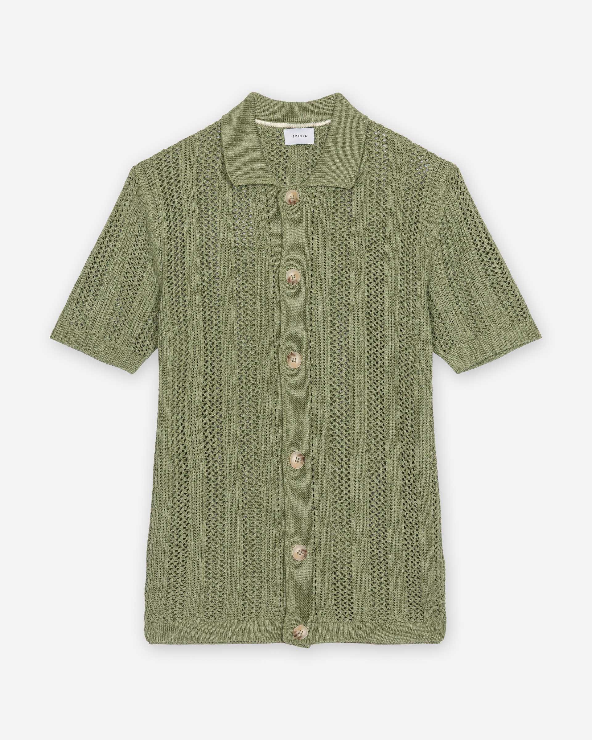 Camisa de malha de manga curta Seinse ME3253SS Verde