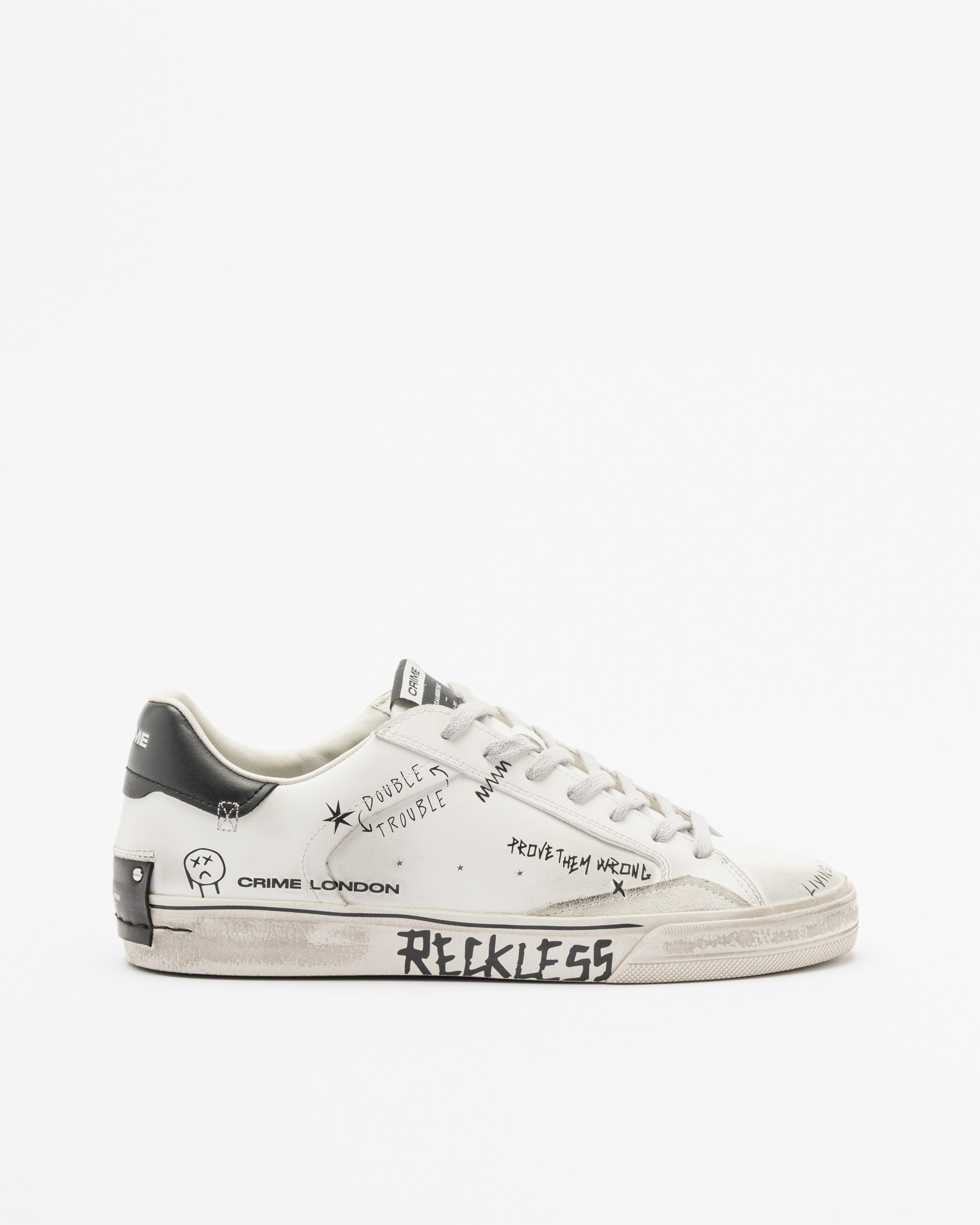 Sapatilhas Crime London Distressed Branco