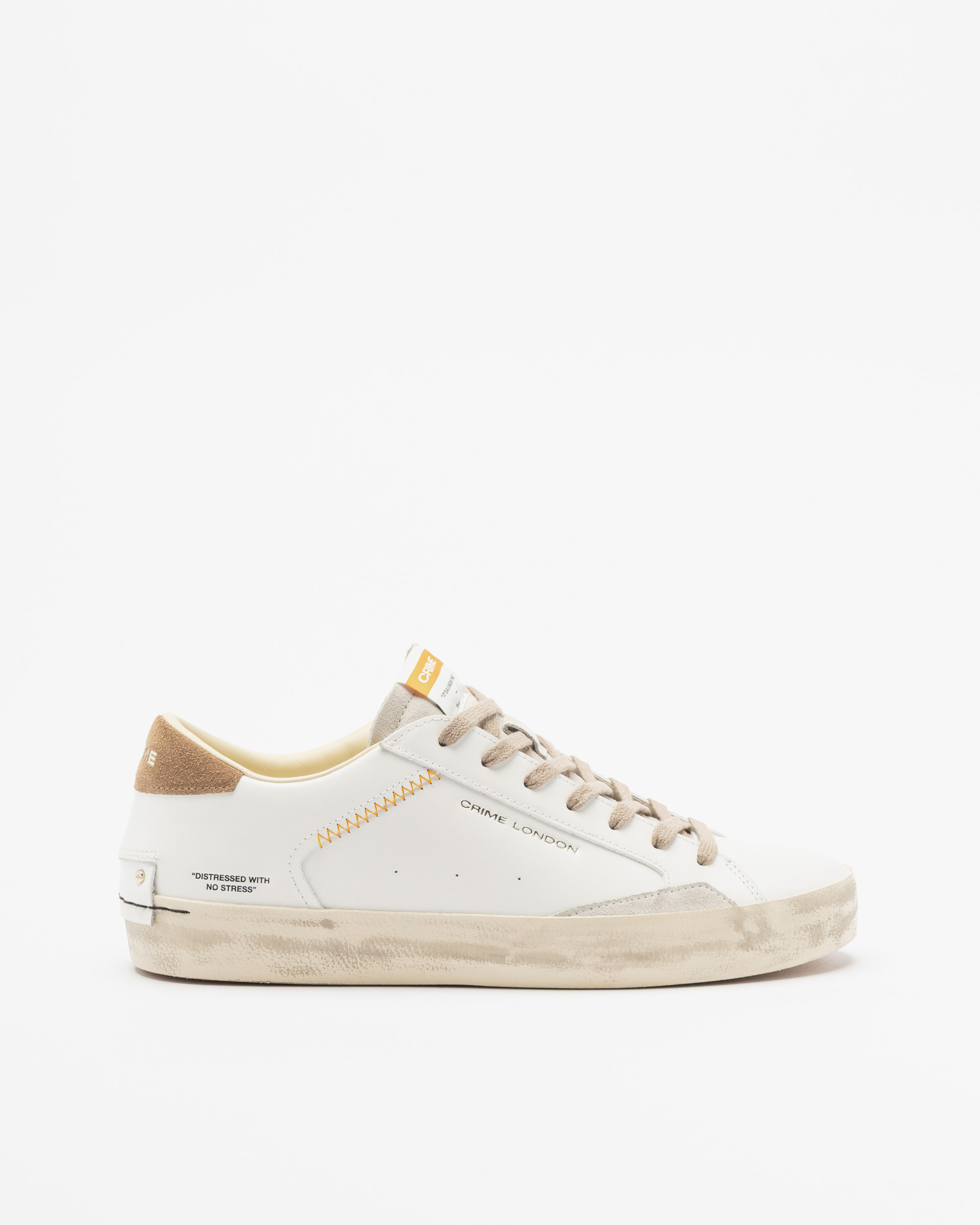 Sapatilhas brancas Crime London Distressed Branco